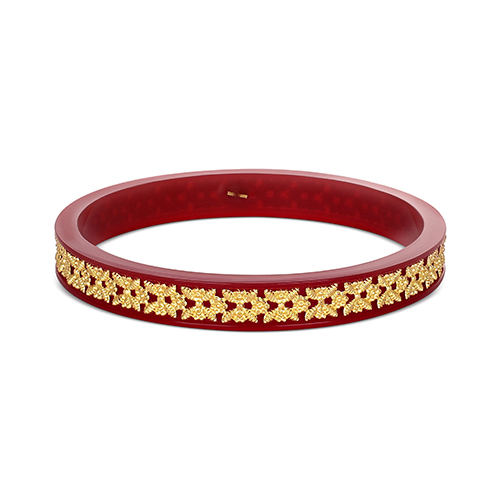 Royal Red Heritage Gold Pola Bangle - Senco Gold and Diamonds