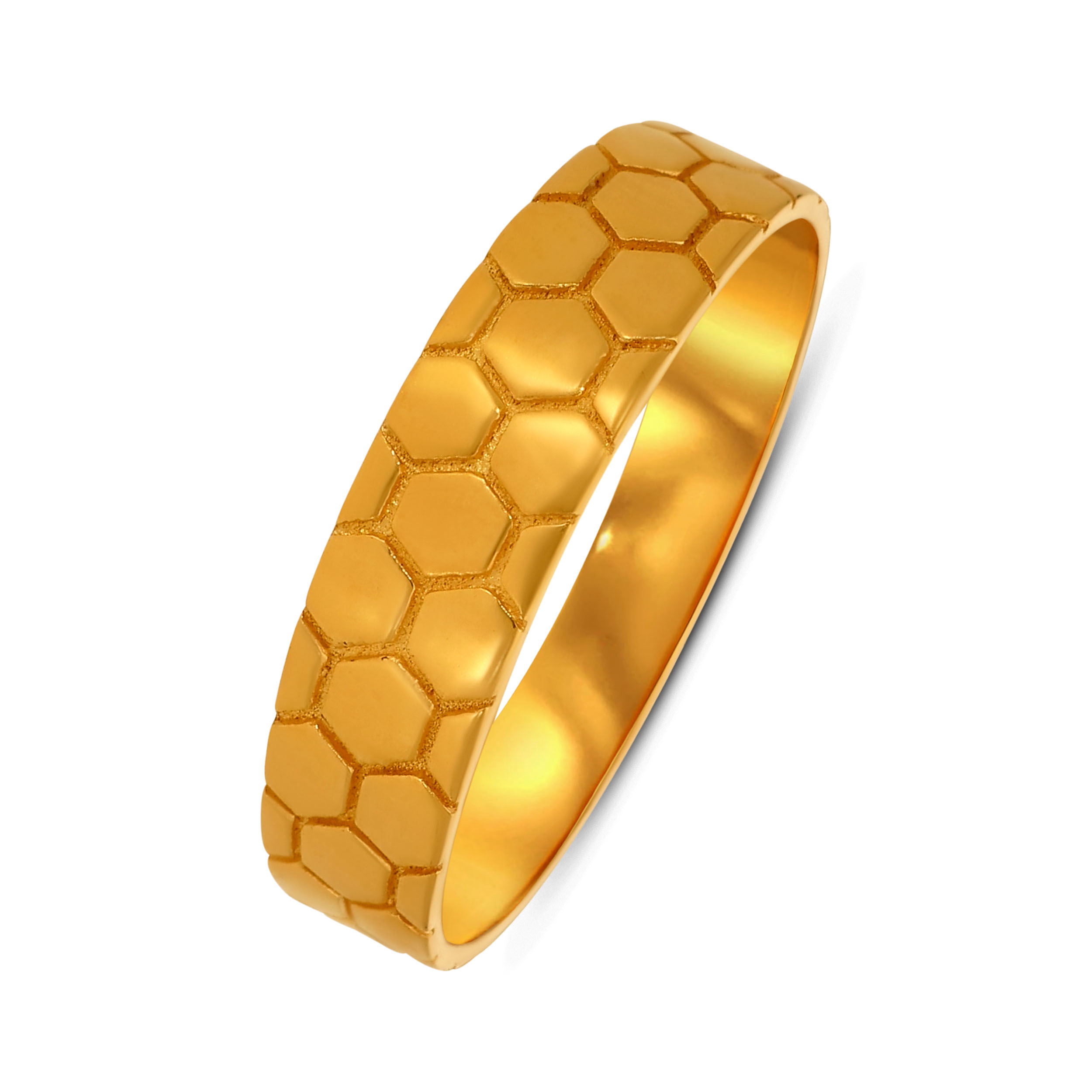 Textured Hive Men's Gold Ring