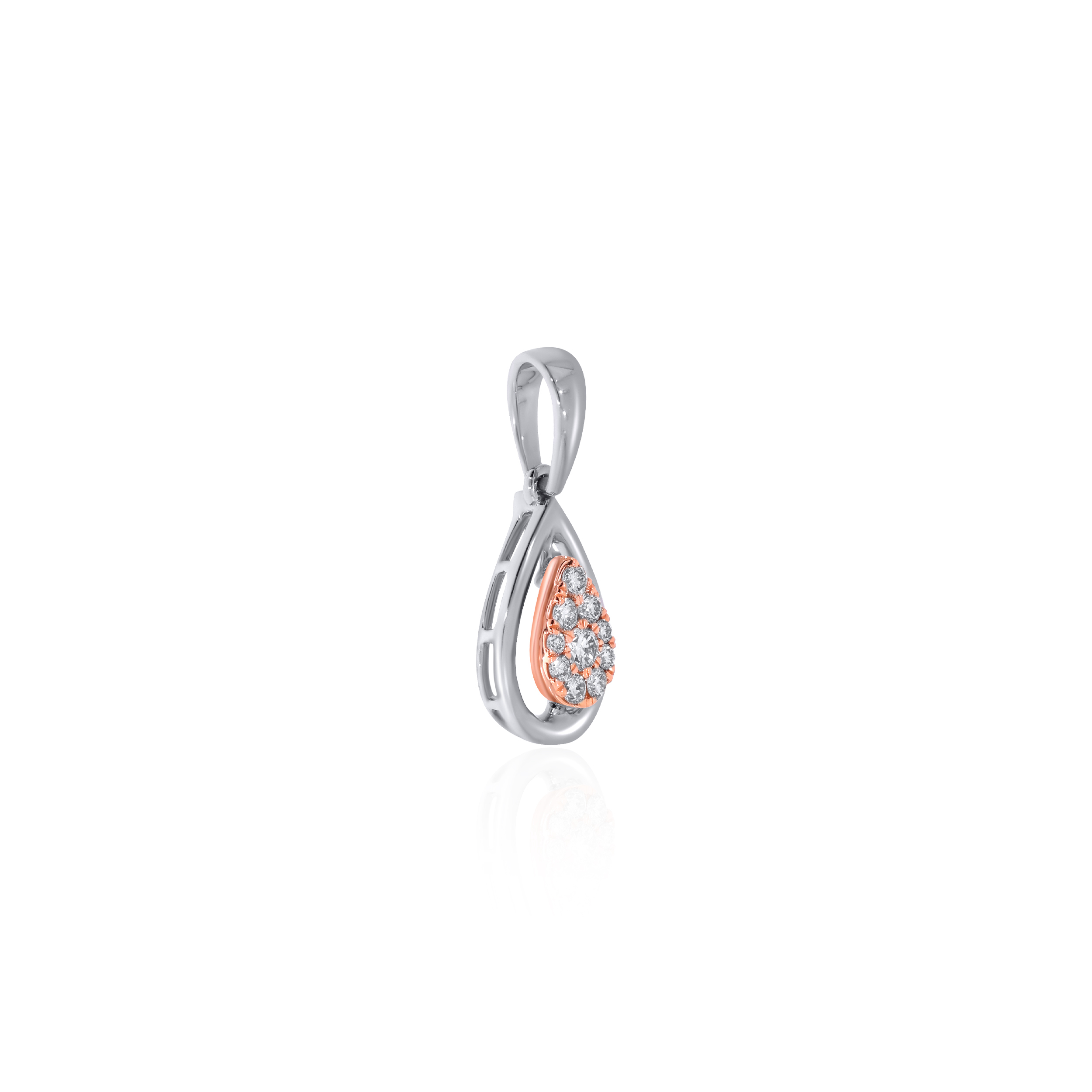 Shimmery Droplet Platinum Diamond Pendant - Senco Gold and Diamonds