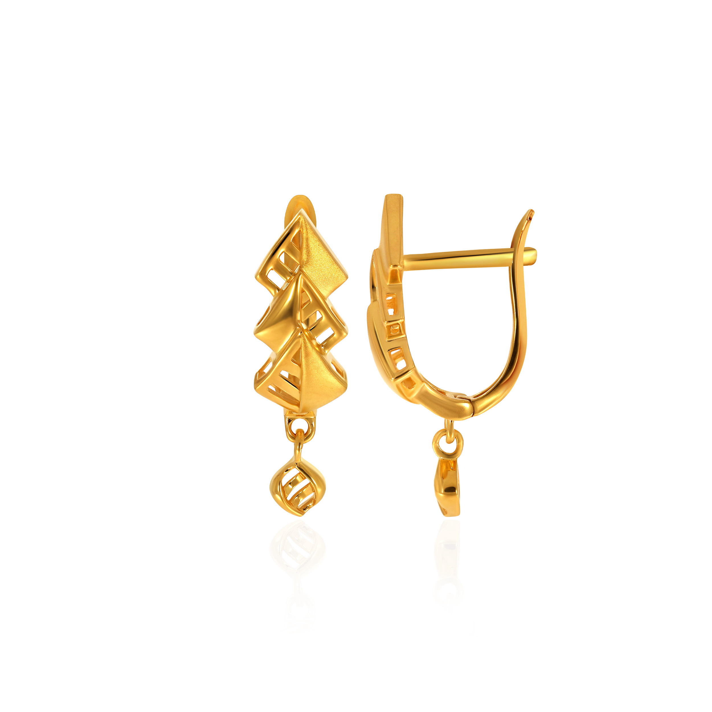 Overlapping Trio Gold Hoop Earrings - Senco Gold and Diamonds