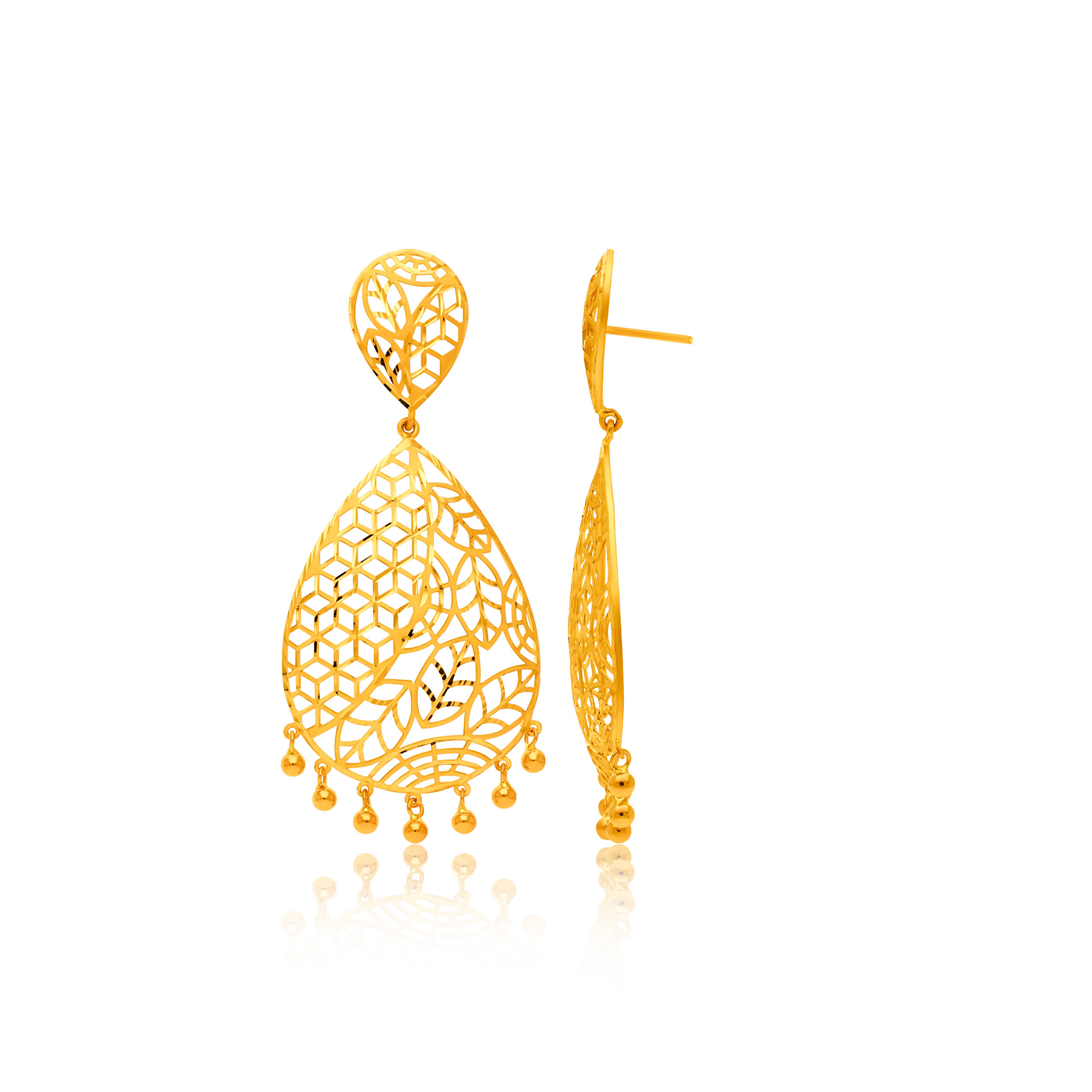 22K Yellow Gold Dangler Earrings-GP-SAD0004949 - Senco Gold and Diamonds