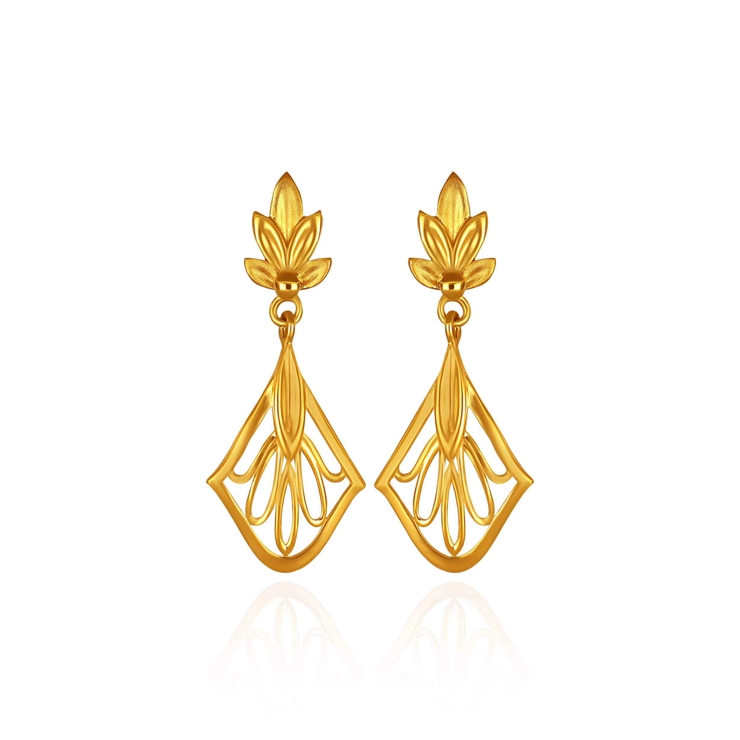Gleam of Elegance Gold Drop Earrings - Senco Gold and Diamonds