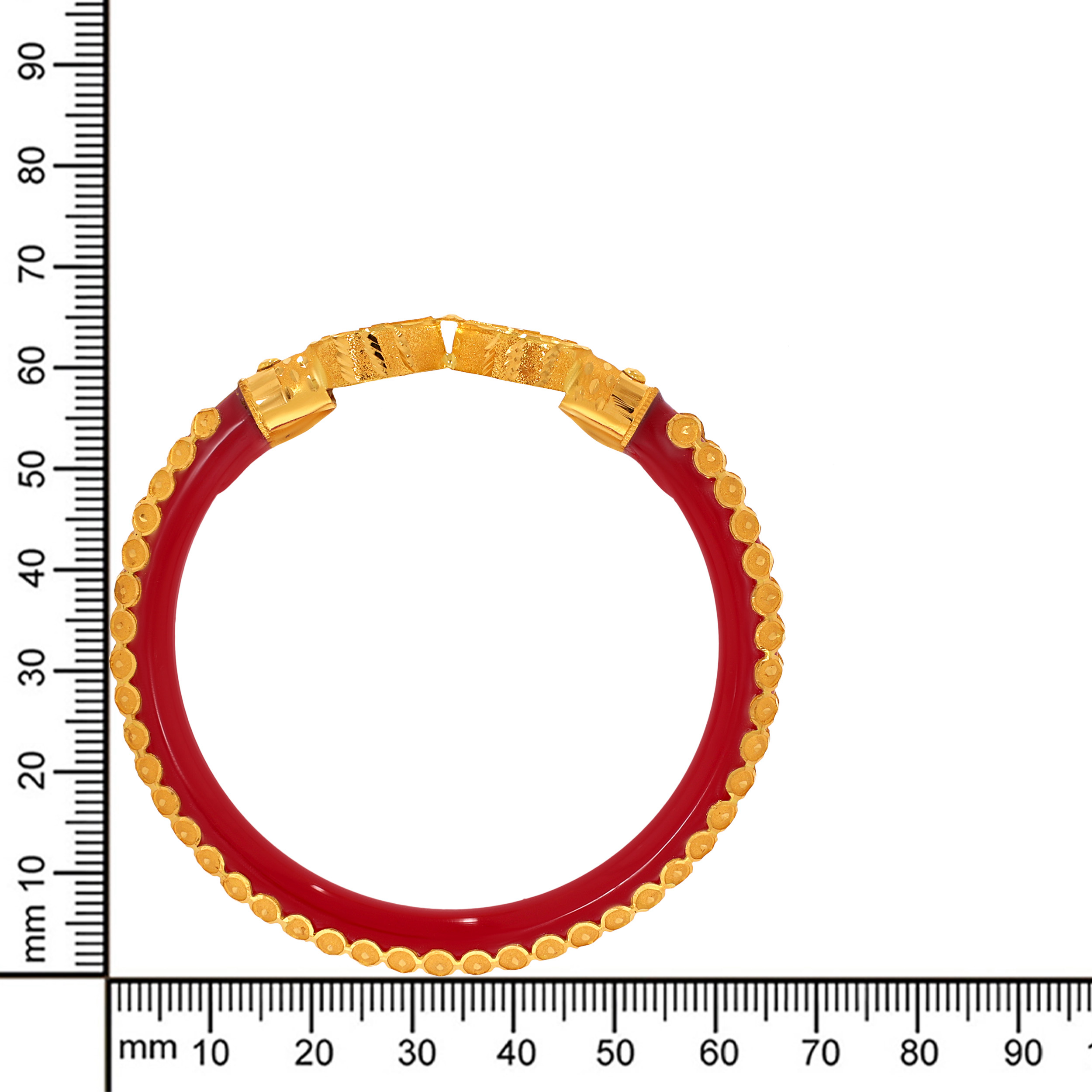 Elegant Crimson Classic Gold Pola Bangle - Senco Gold and Diamonds