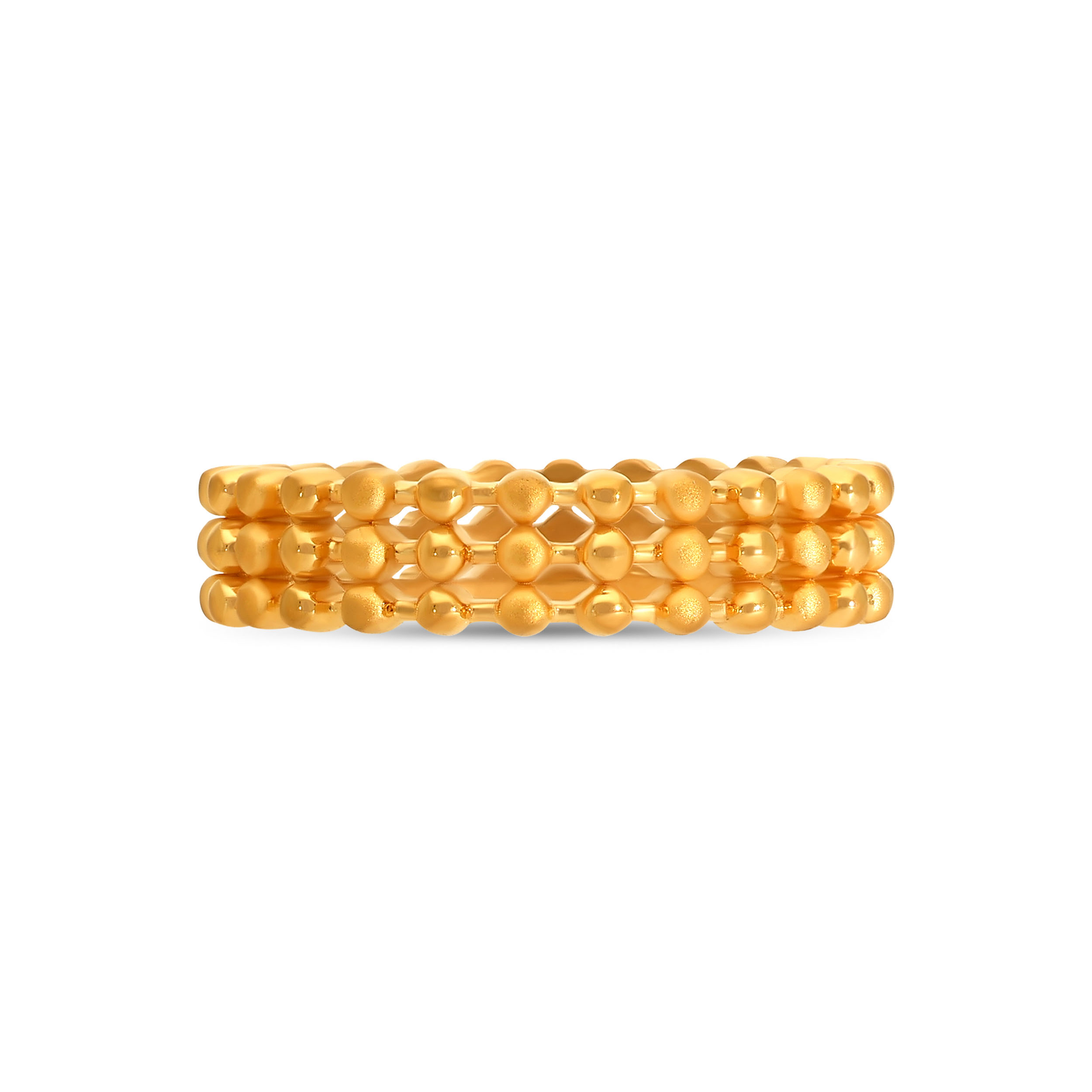 Triple Row Beaded Gold Ring - Senco Gold and Diamonds