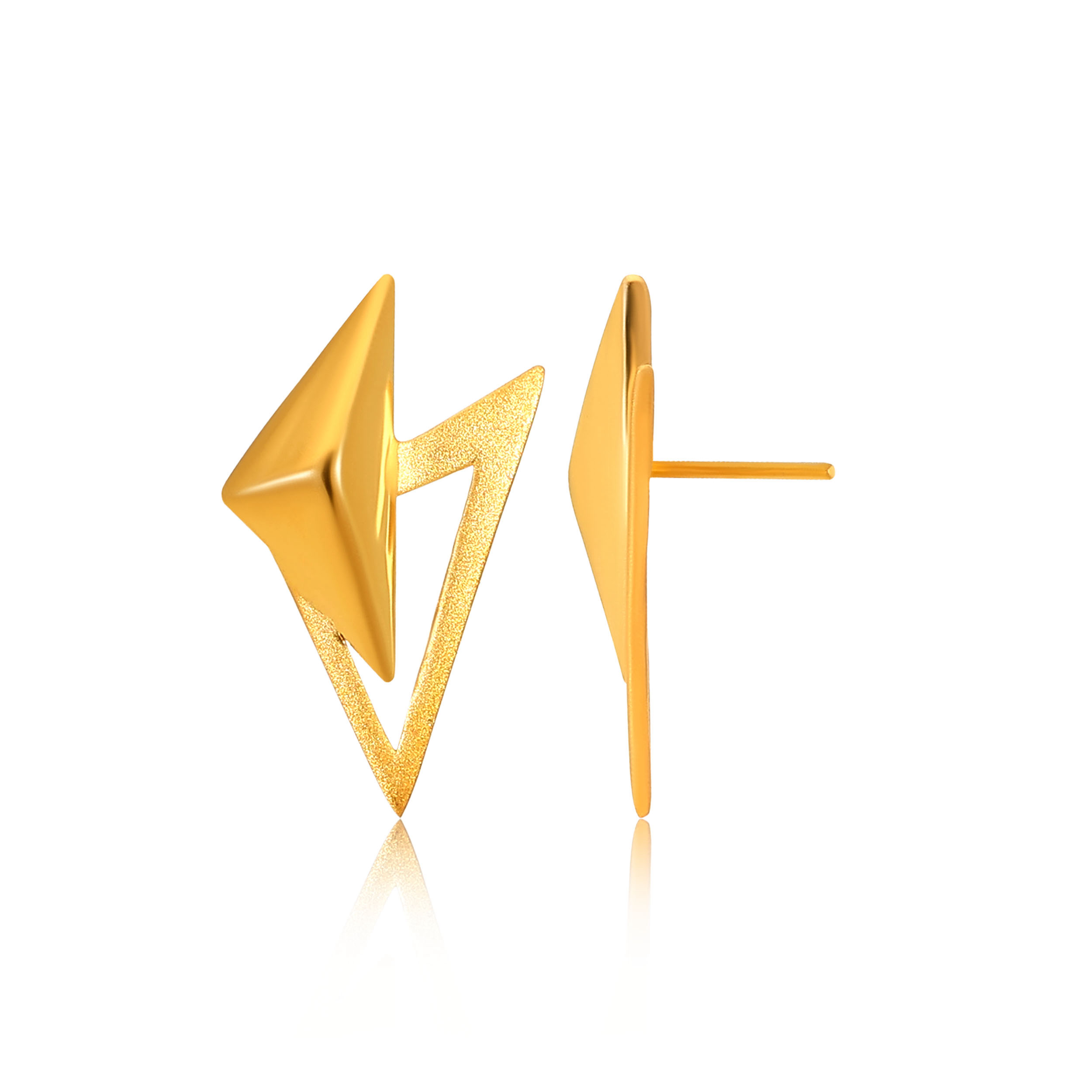 Prismatic Gold Studs - Senco Gold and Diamonds