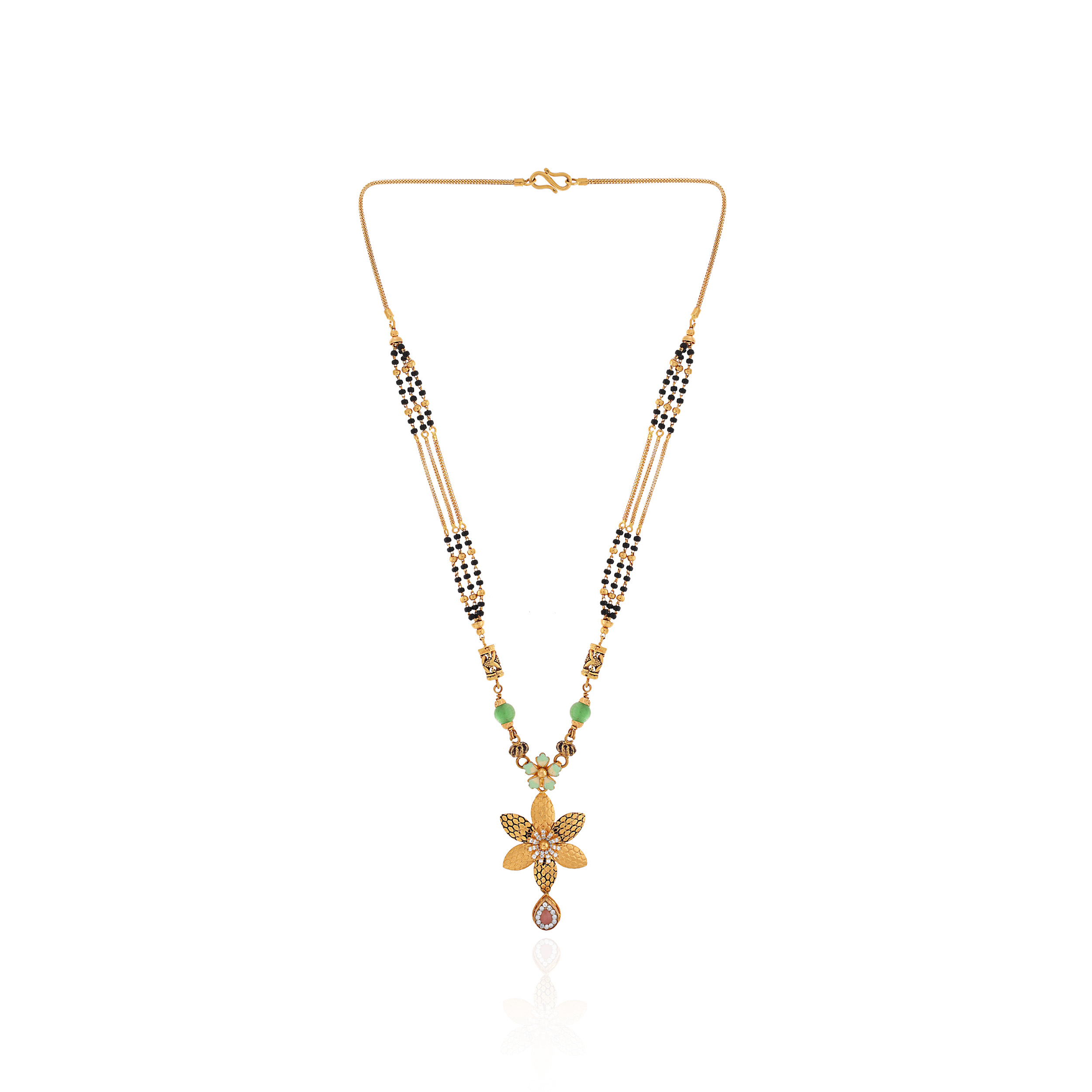 Blossom Charm Kundan Gold Mangalsutra - Senco Gold and Diamonds