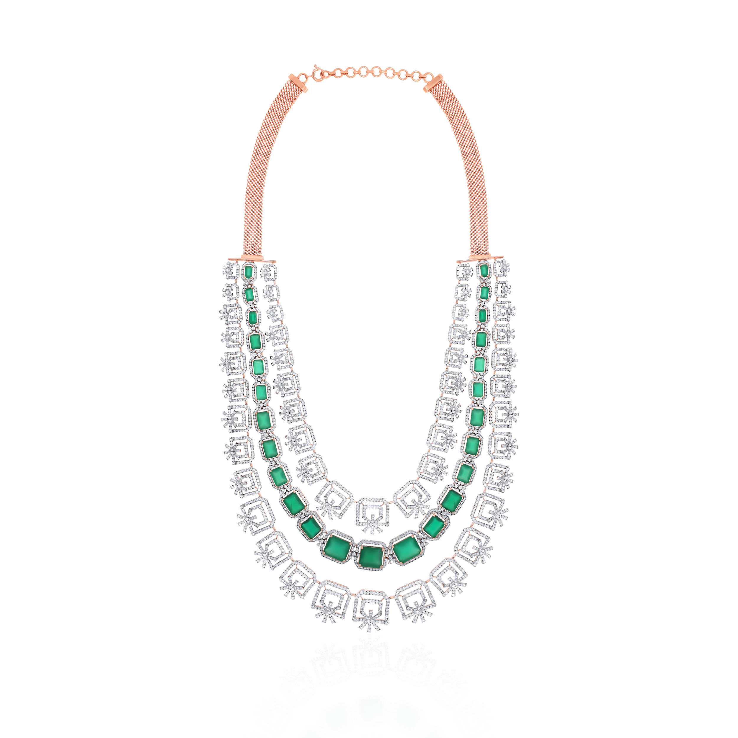14K Rose Gold Diamond Necklace-DGN-D000781241 - Senco Gold and Diamonds