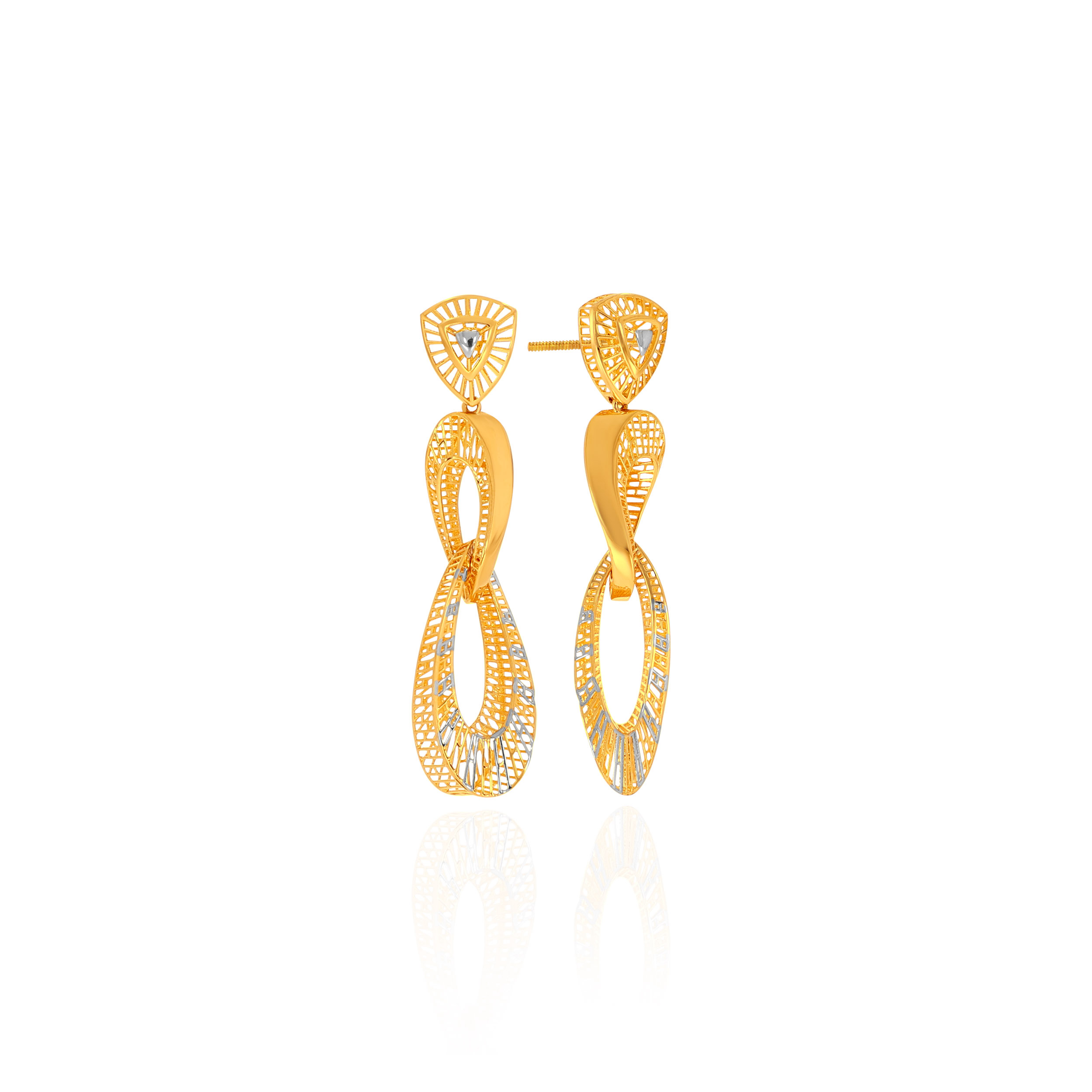 Elan Loop Linked Gold Earrings - Senco Gold and Diamonds