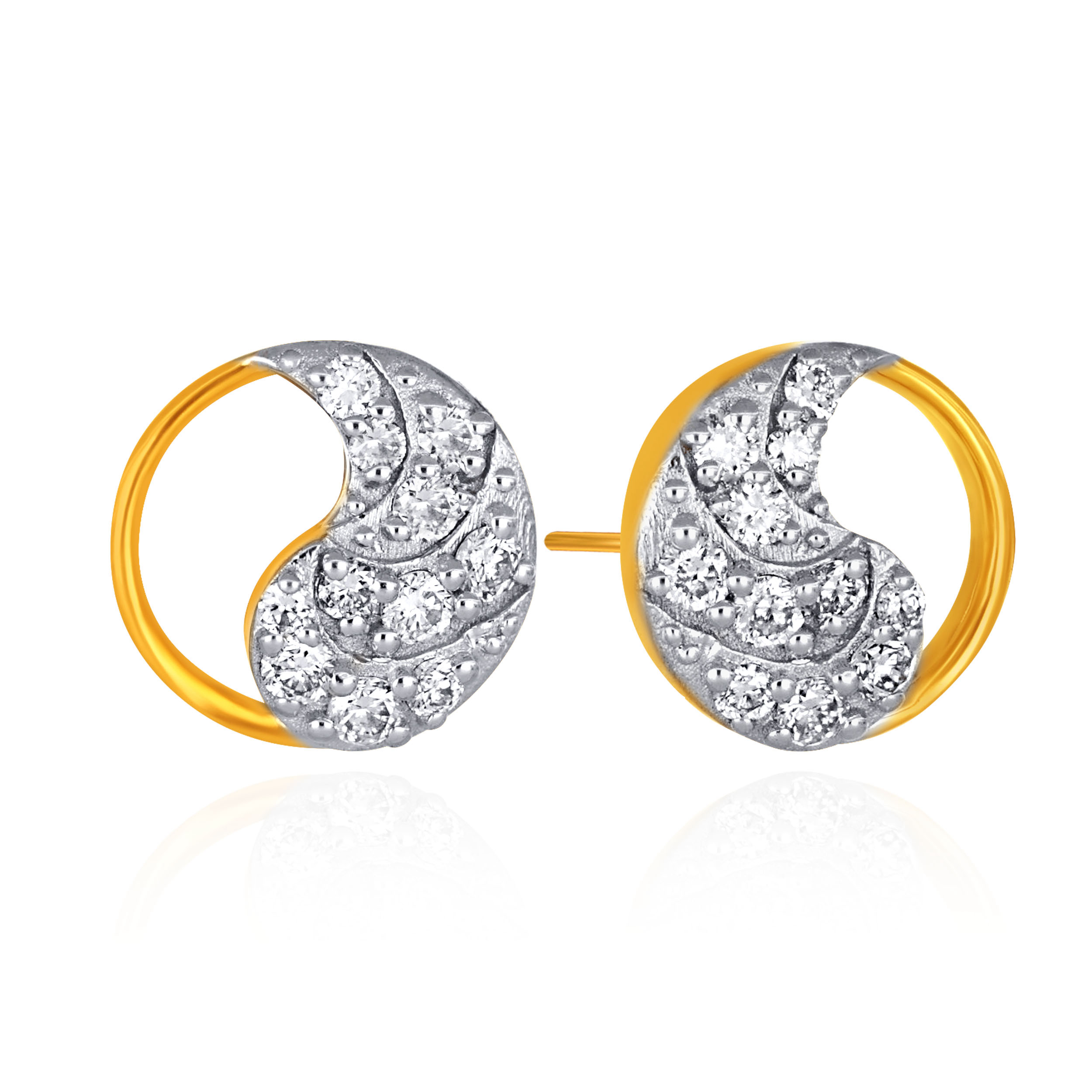 Half-Halo Diamond Studs - Senco Gold and Diamonds
