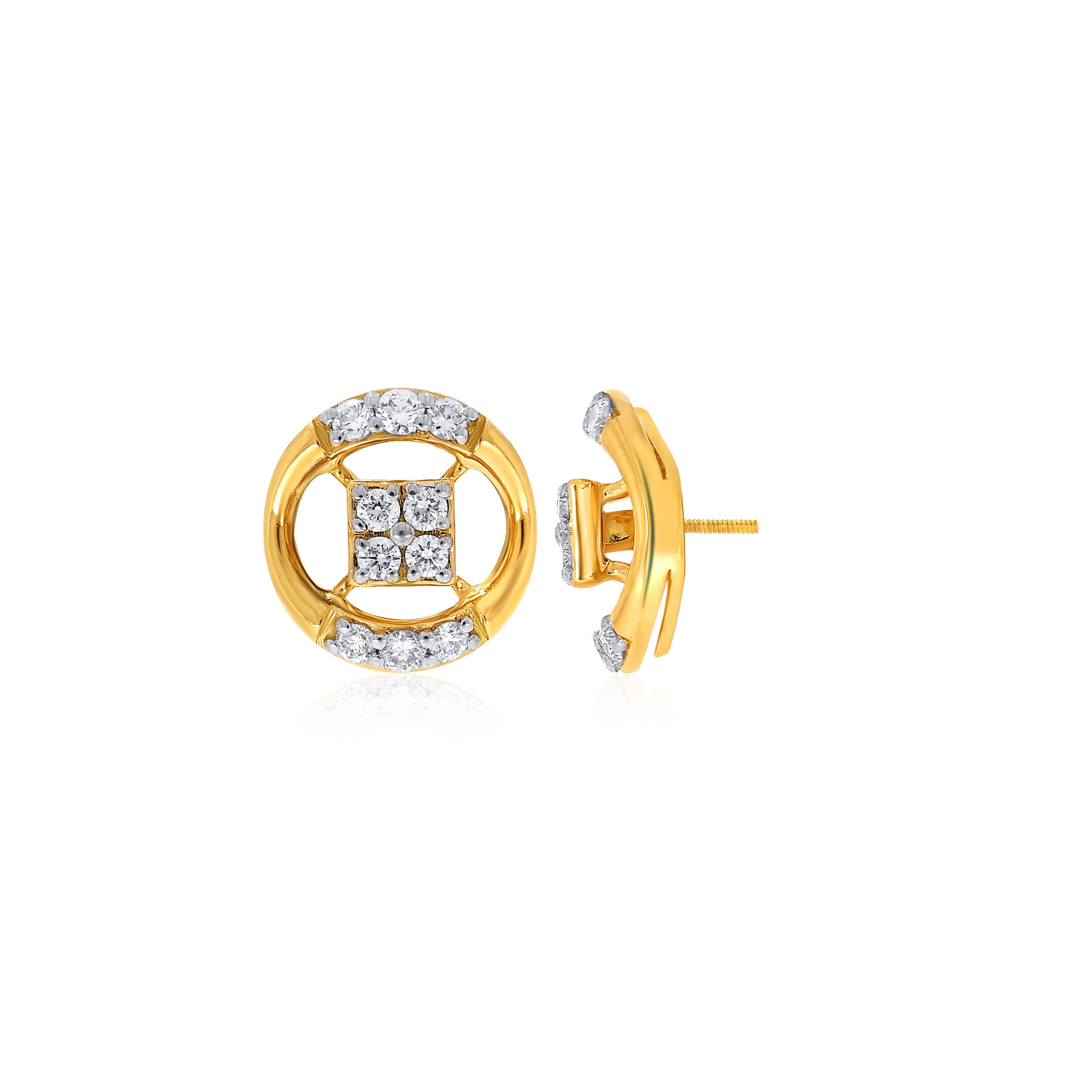 Classy Styled Diamond Studs - Senco Gold and Diamonds