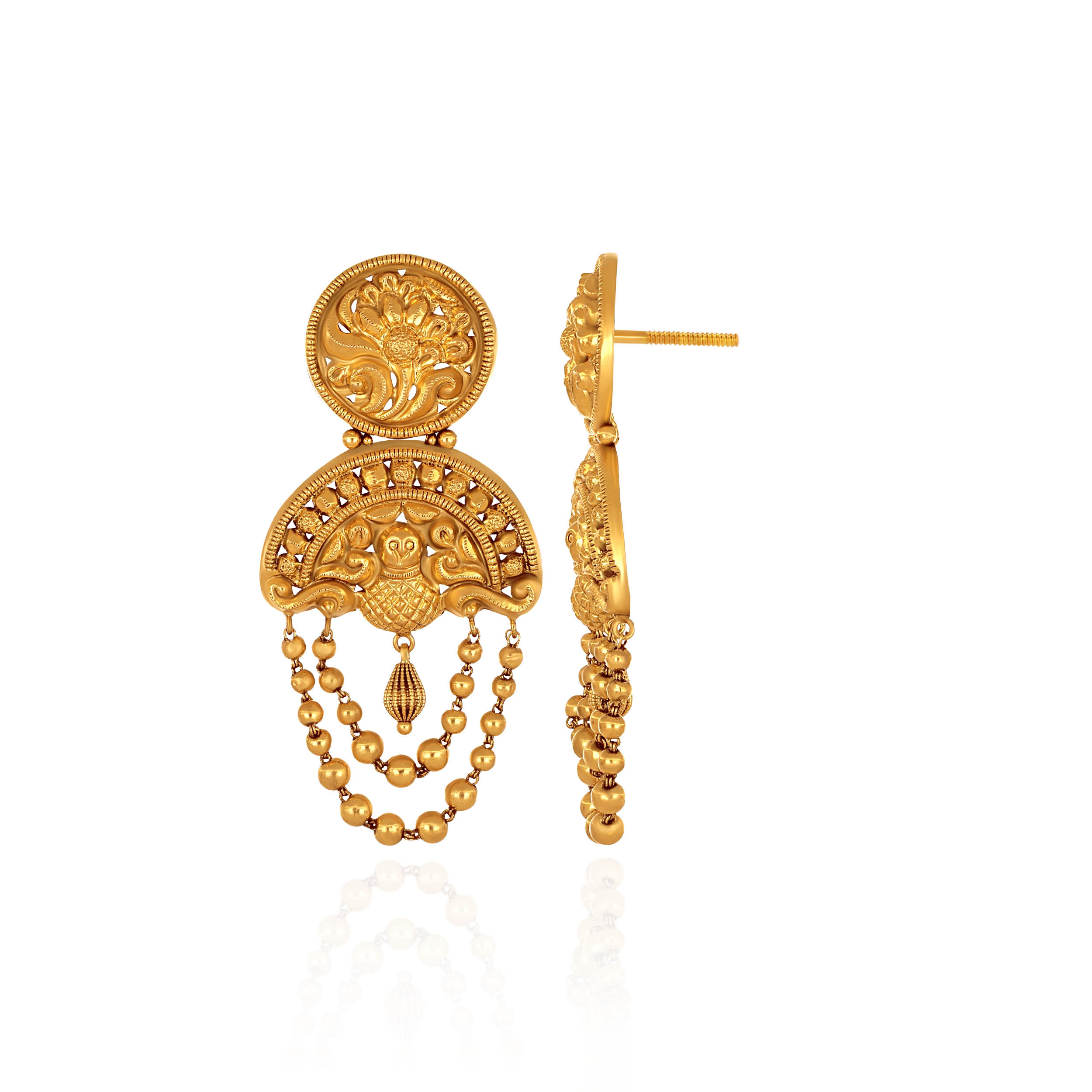 Regal Finesse Nakashi Gold Earrings - Senco Gold and Diamonds