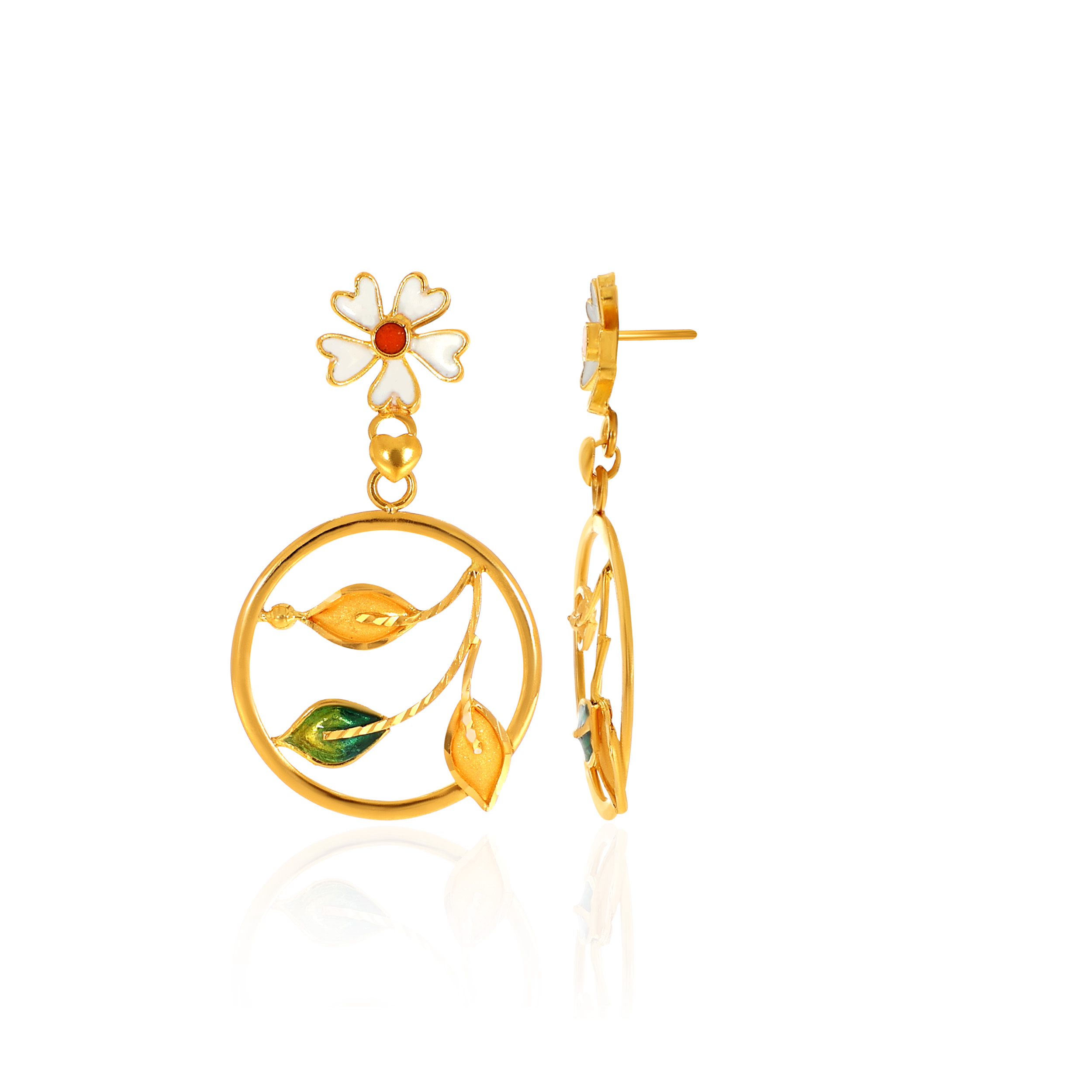 22K Yellow Gold Drop Earrings-GP-D000782702 - Senco Gold and Diamonds