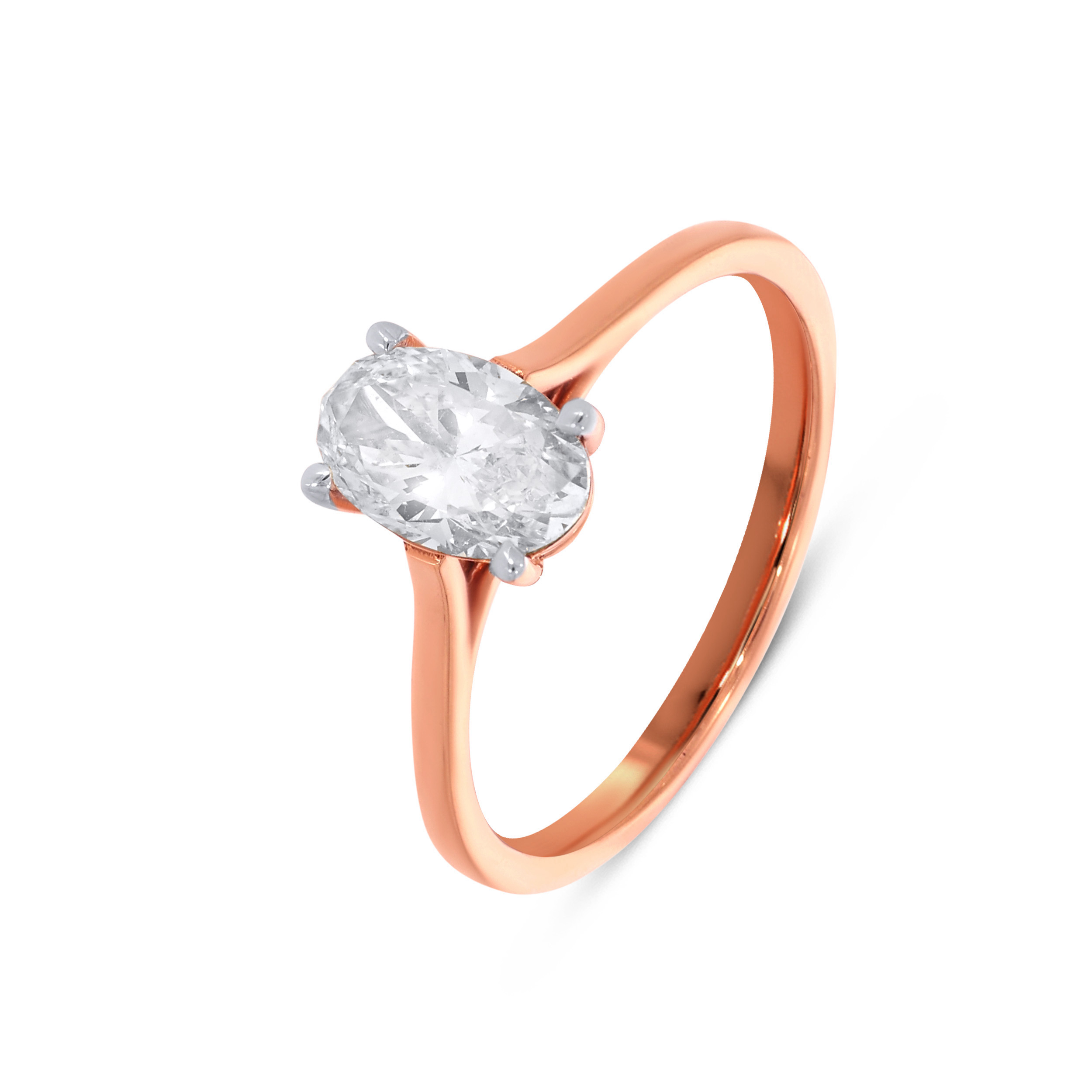 18K Rose Gold Solitaire Ring-DLR-D000756416 - Senco Gold and Diamonds