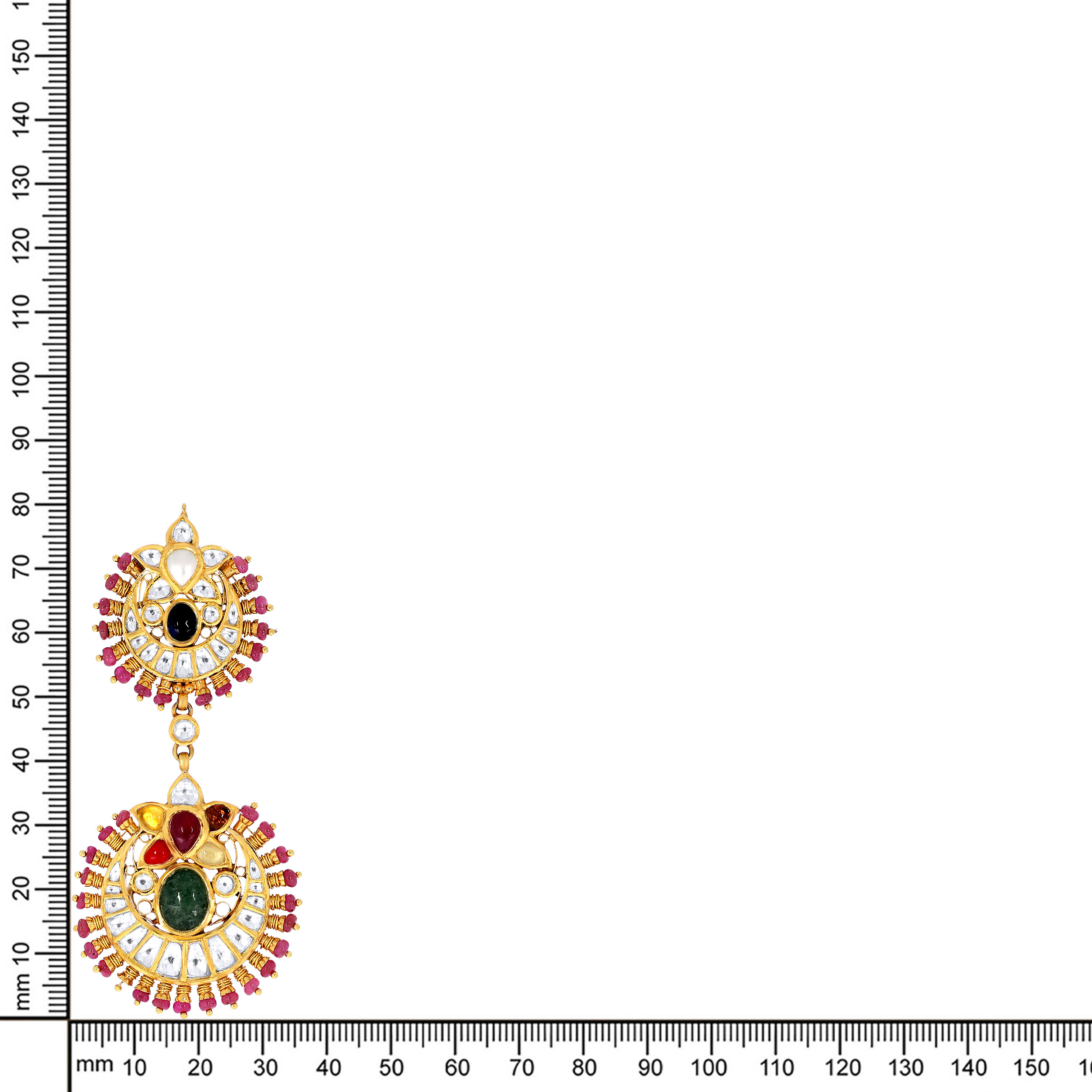 18K Yellow Gold Kundan Earrings-GPGN-D000782263 - Senco Gold and Diamonds