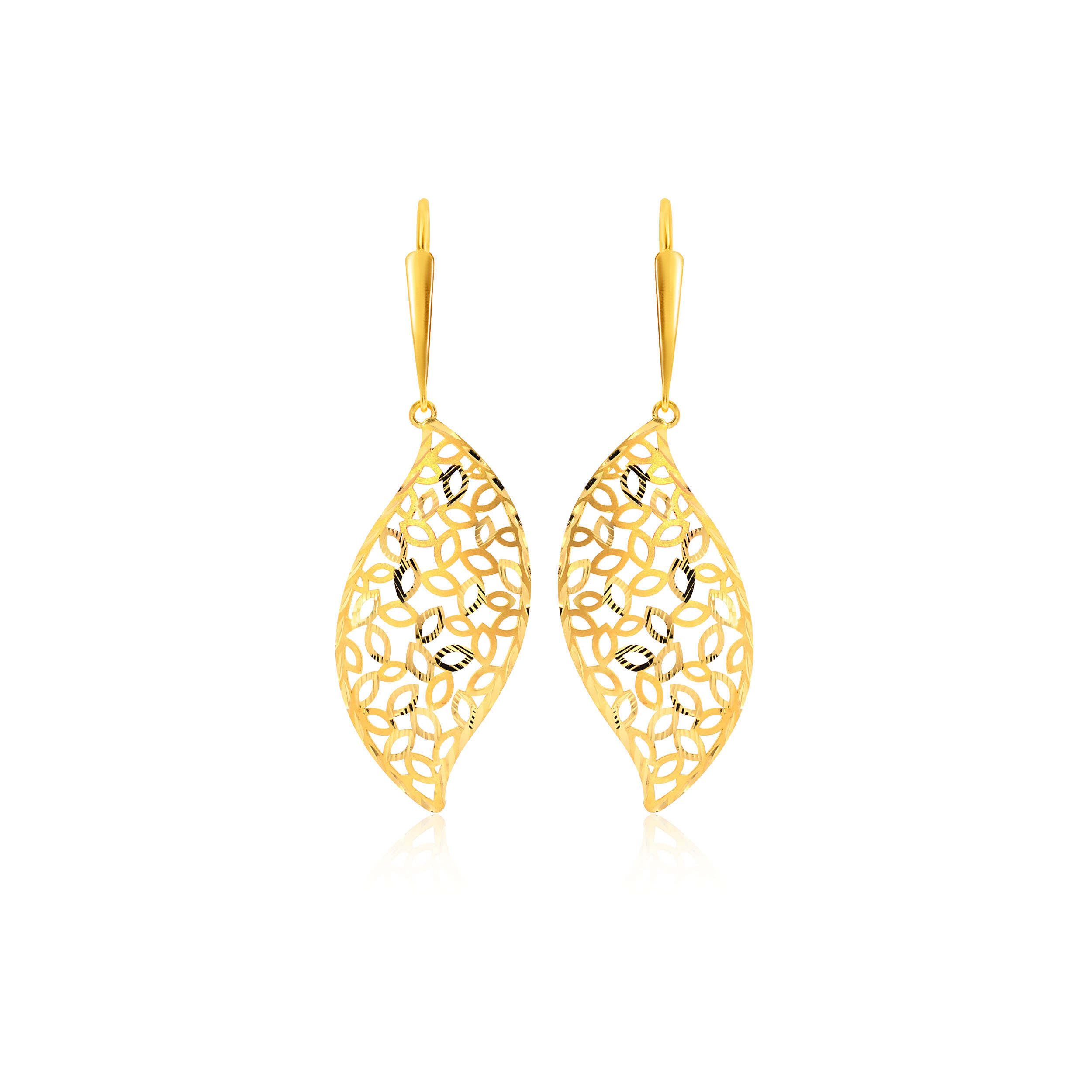 Nature Essence Gold Hook Earrings - Senco Gold and Diamonds