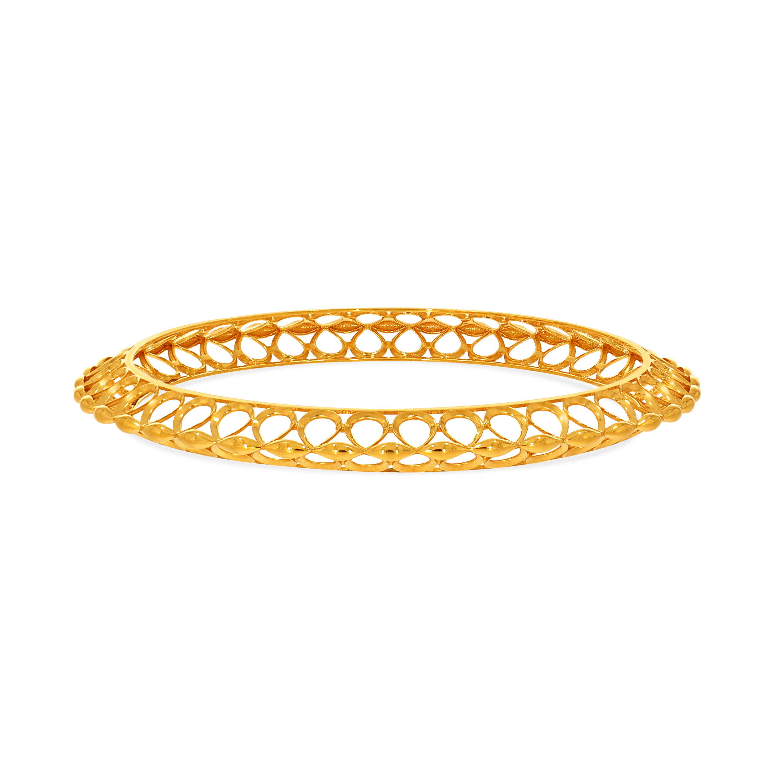Open Petals Gold Bangle - Senco Gold and Diamonds