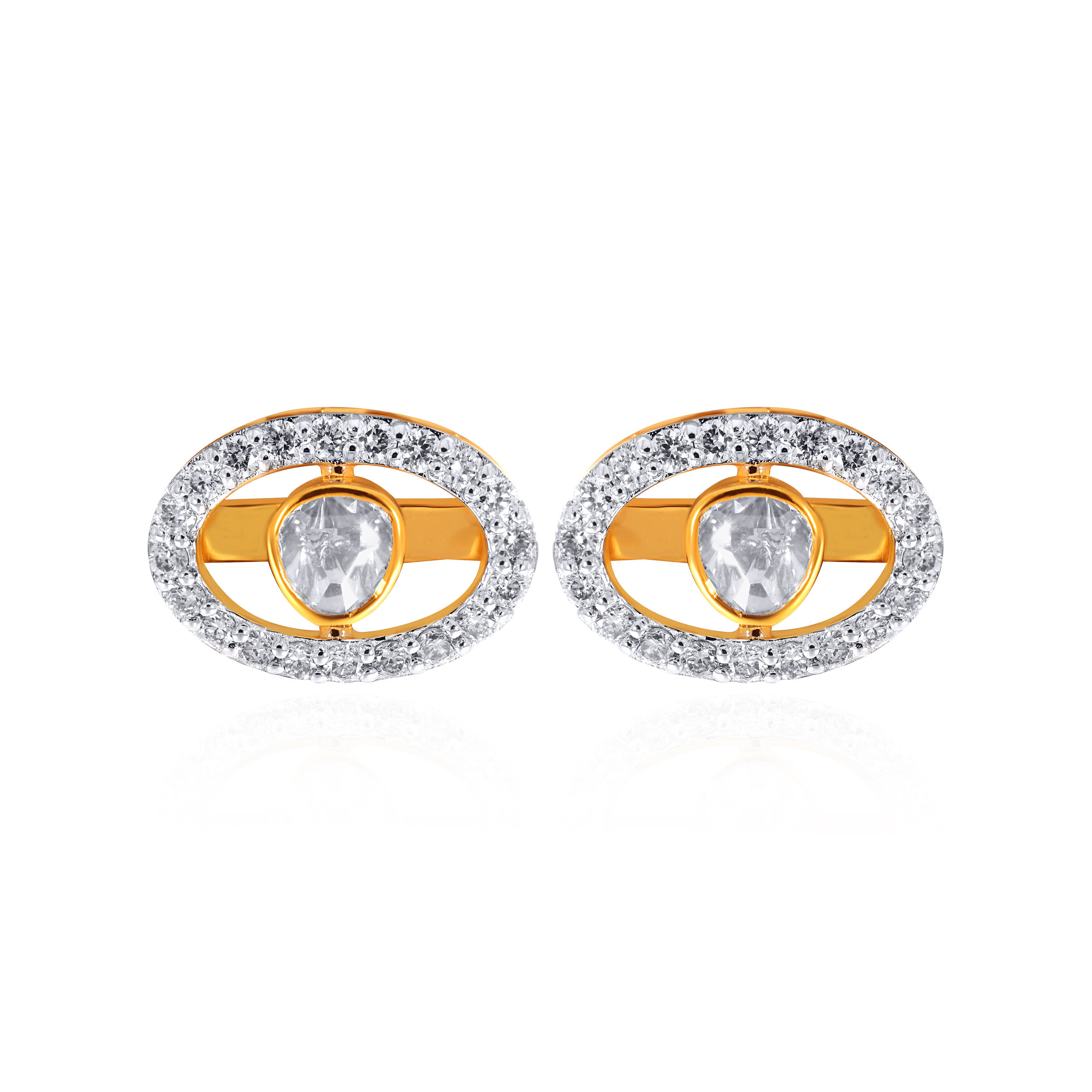 Radiant Vision Polki Diamond Studs - Senco Gold and Diamonds