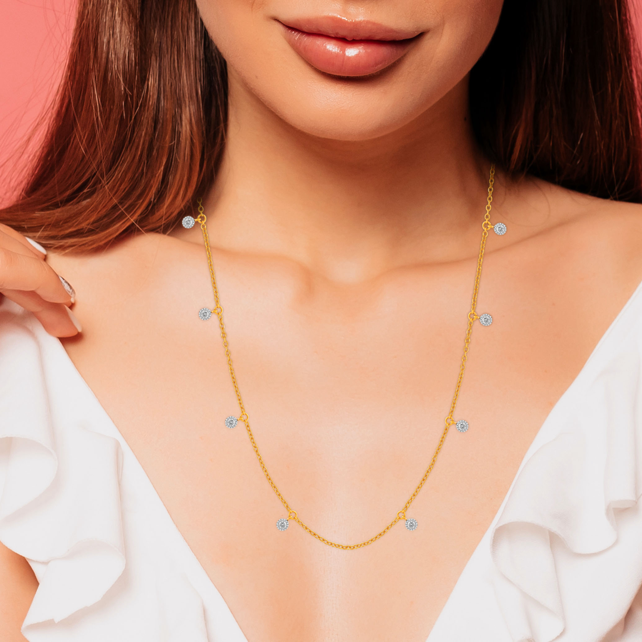 Sparkling Cascade Diamond Gold Necklace - Senco Gold and Diamonds