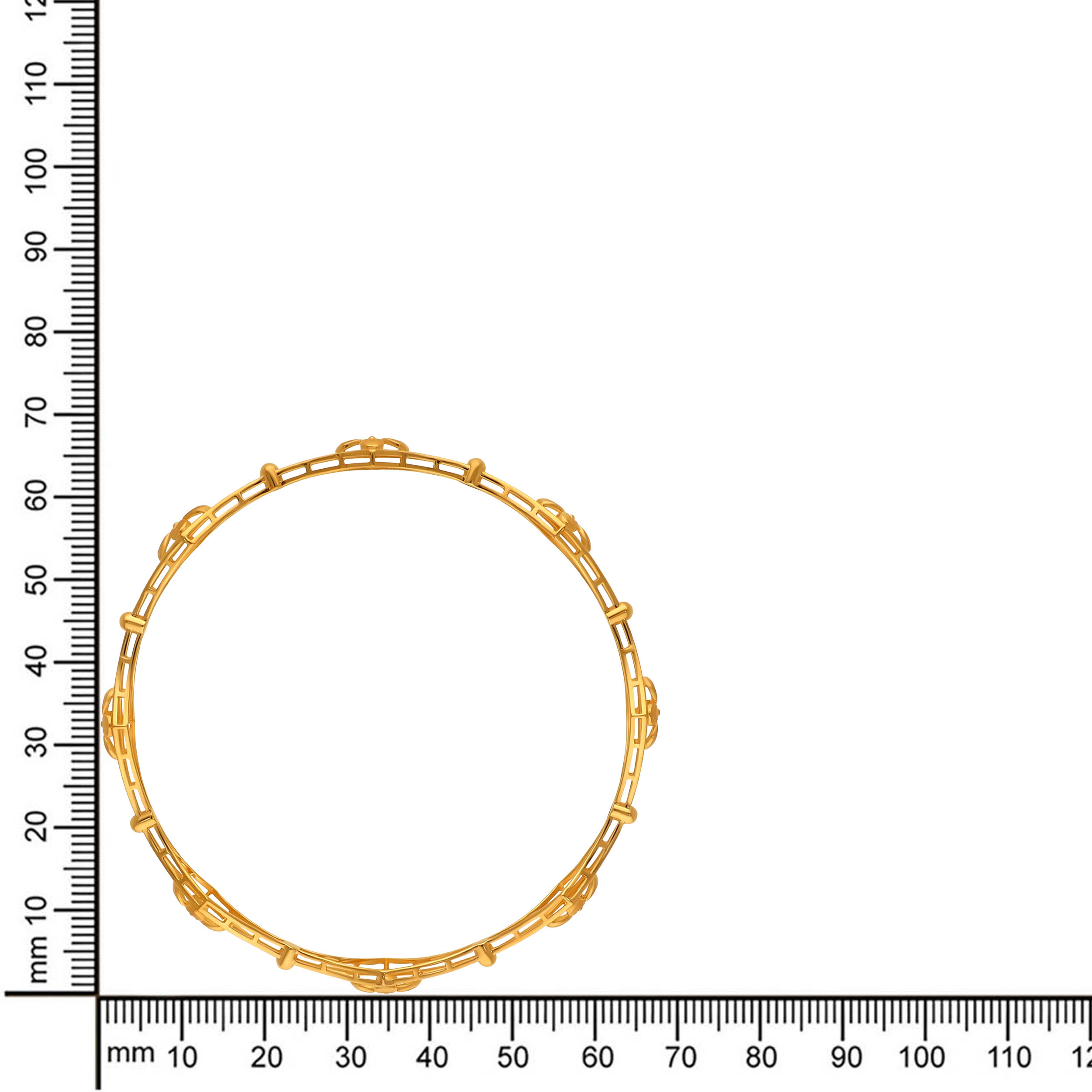 Geometric Muse Gold Chur Bangle - Senco Gold and Diamonds