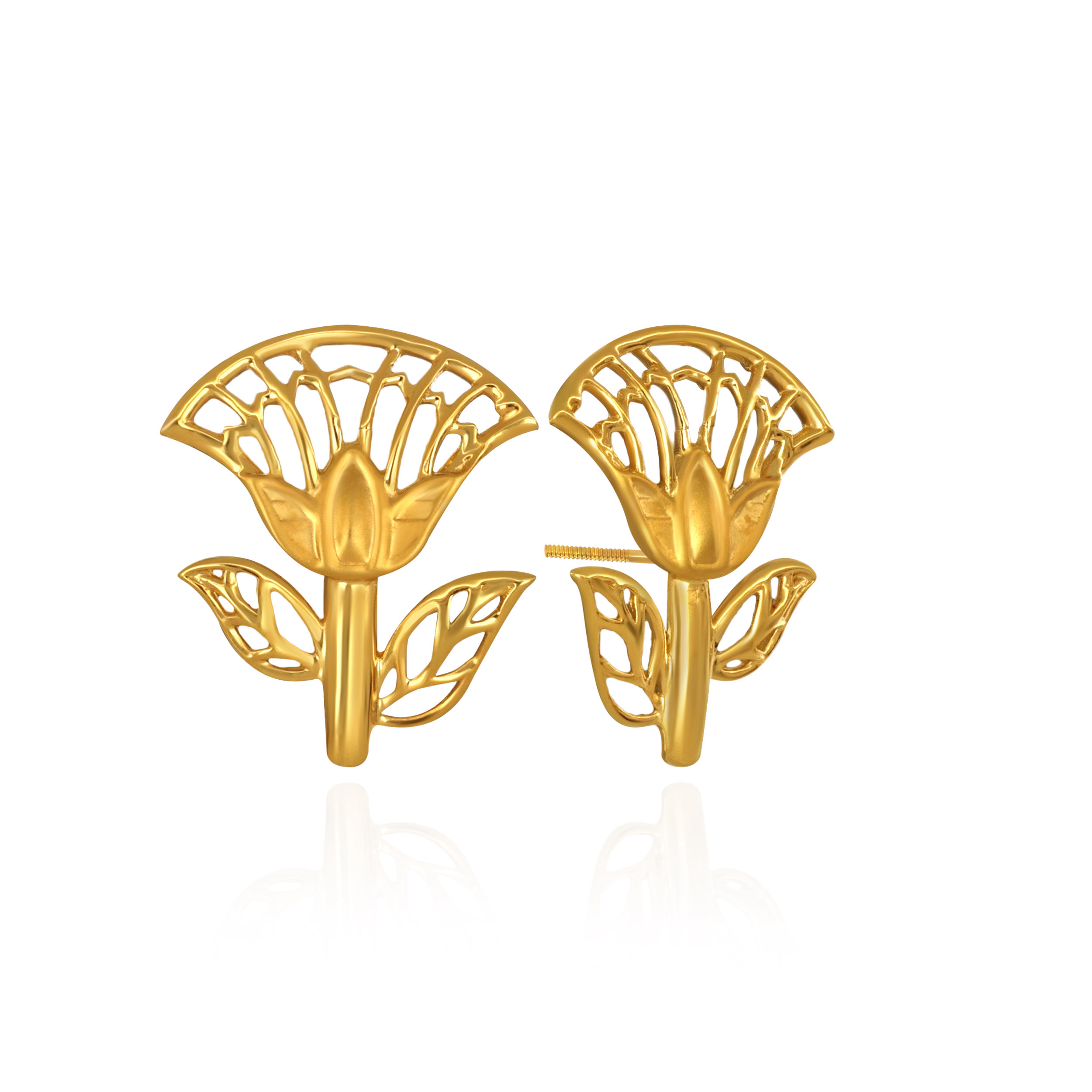 Chic Bloom Gold Studs - Senco Gold and Diamonds