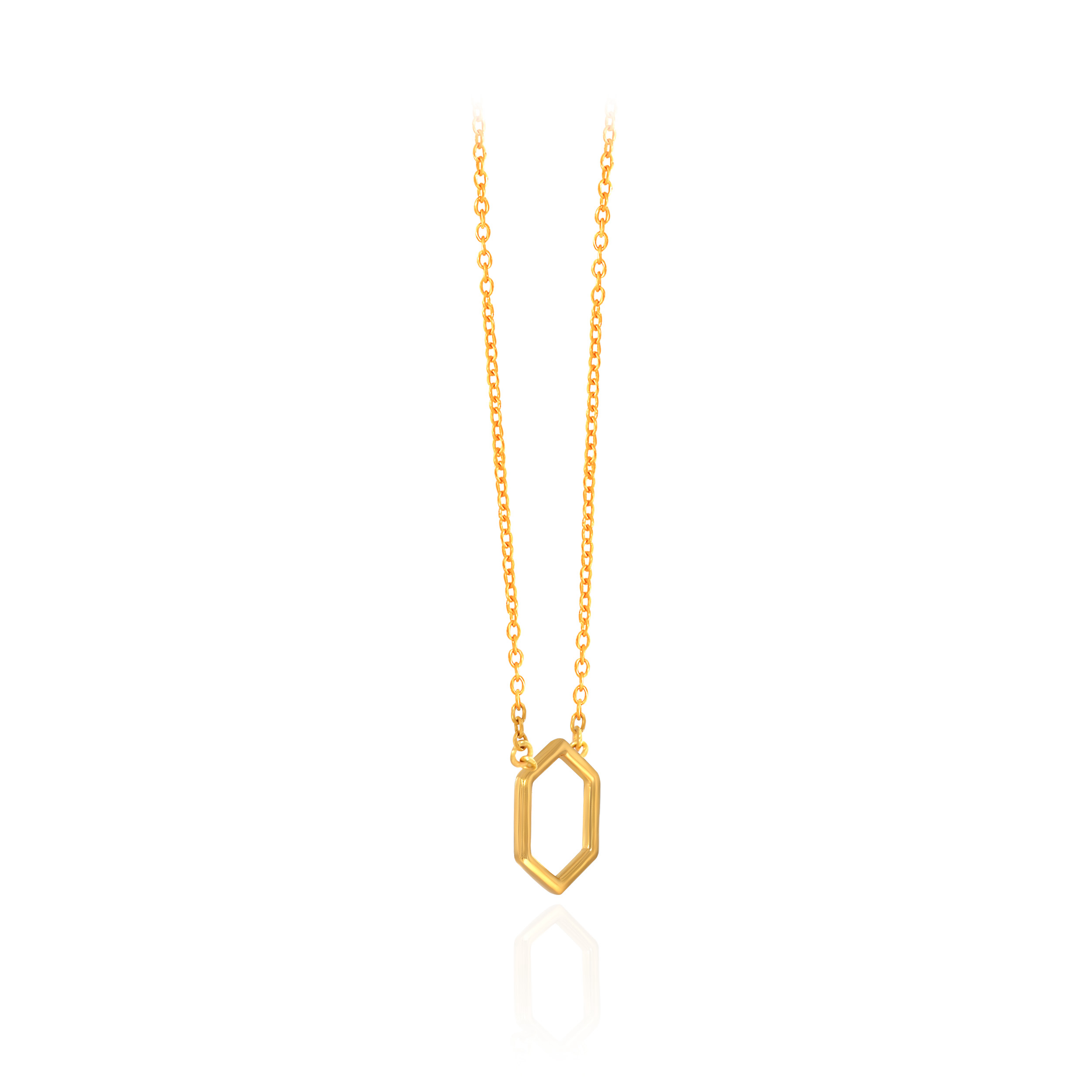 Hive Outline Gold Chain Pendant - Senco Gold and Diamonds