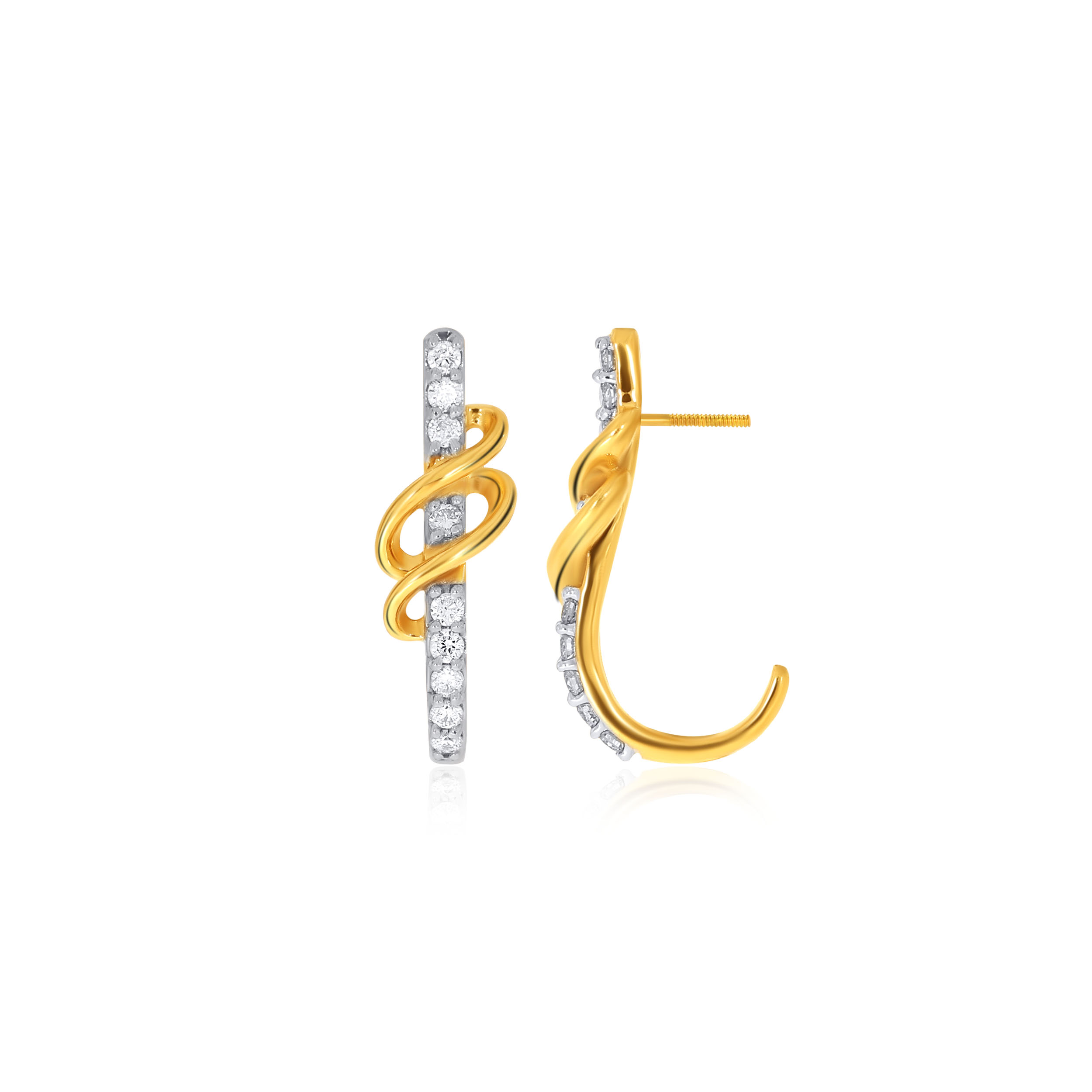 Chic Swirl Diamond Studs - Senco Gold and Diamonds