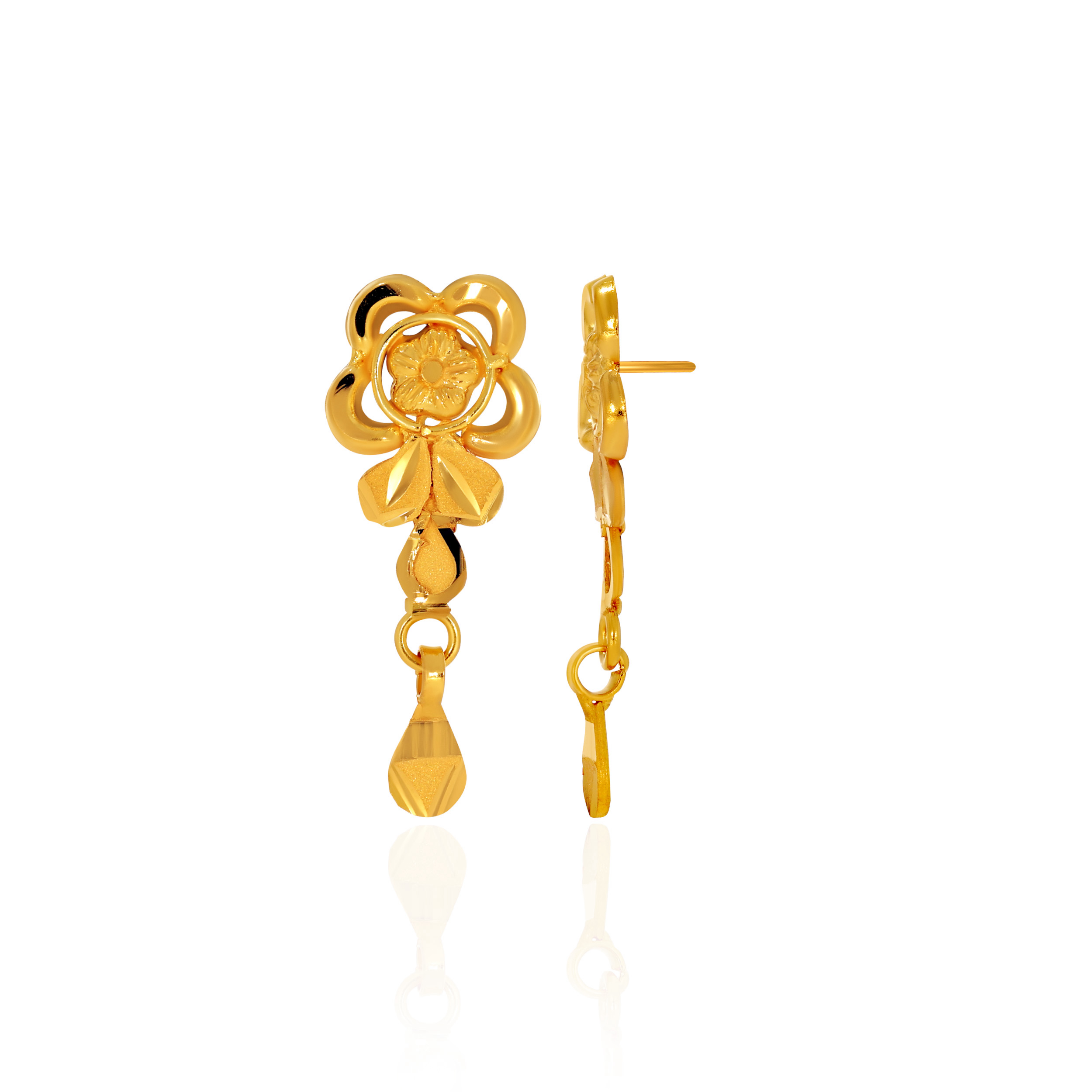 22K Yellow Gold Gold Drop Earrings-GP-D000587824 - Senco Gold and Diamonds