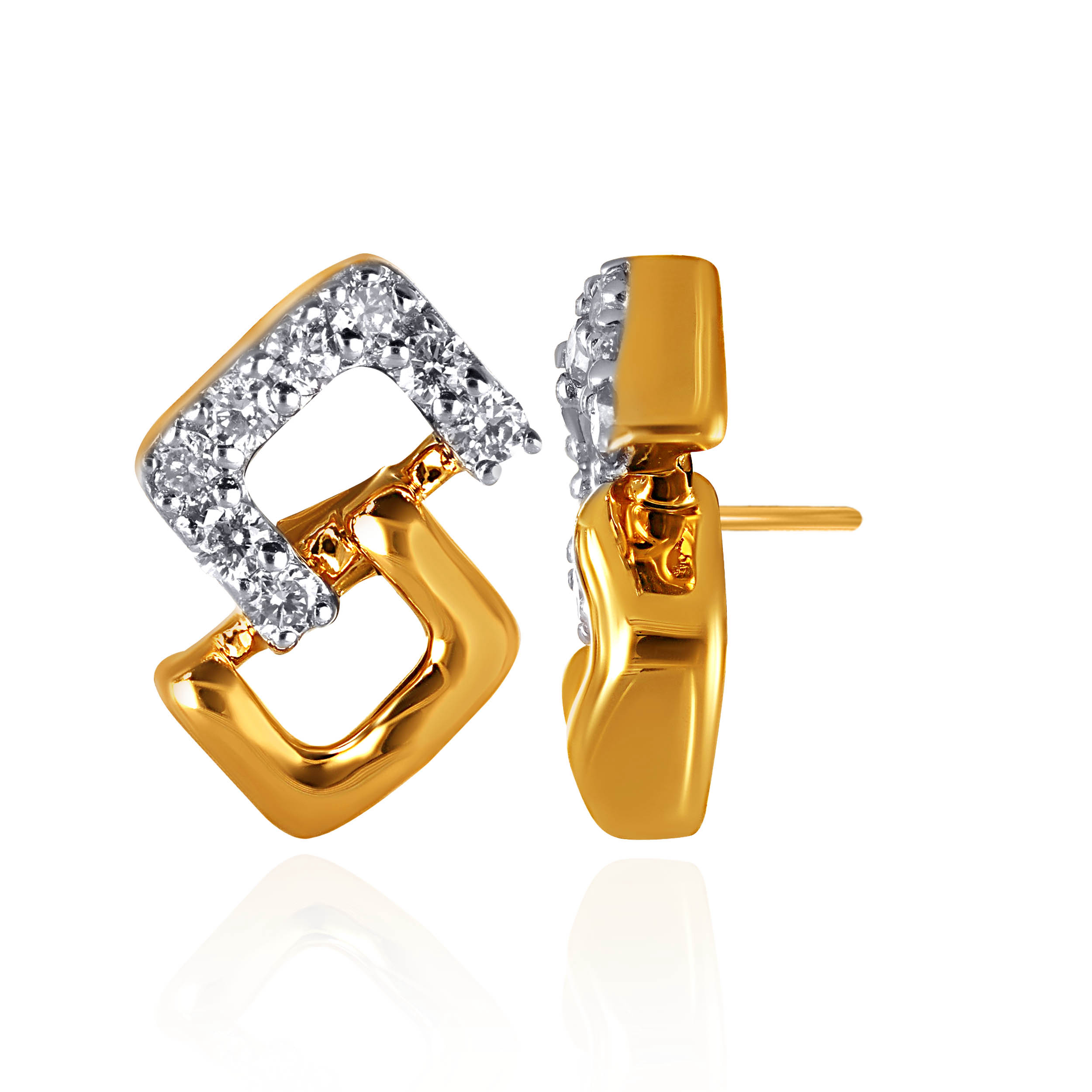 Contemporary Prism Diamond Studs - Senco Gold and Diamonds