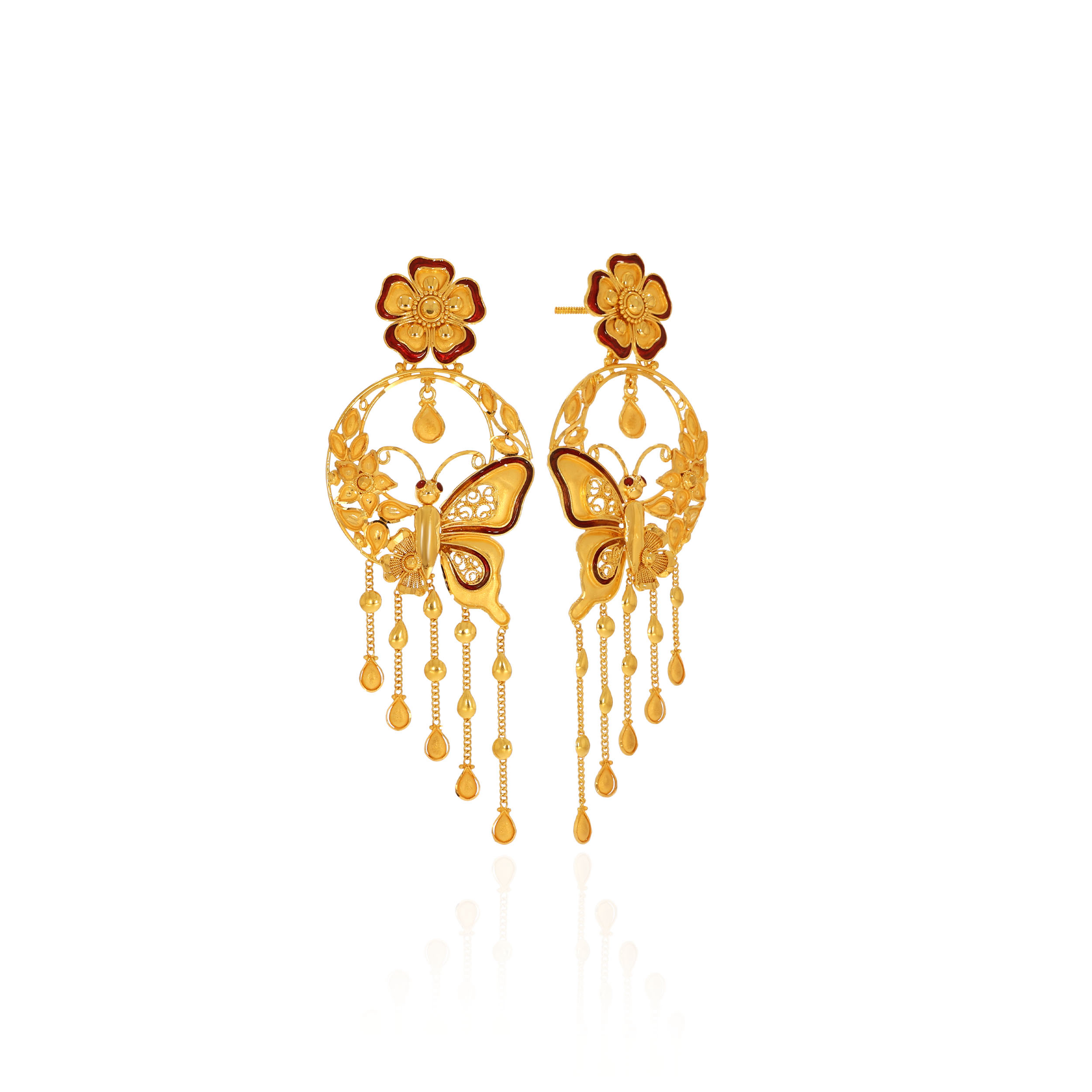 Flutter & Blossom Gold Earrings - Senco Gold and Diamonds