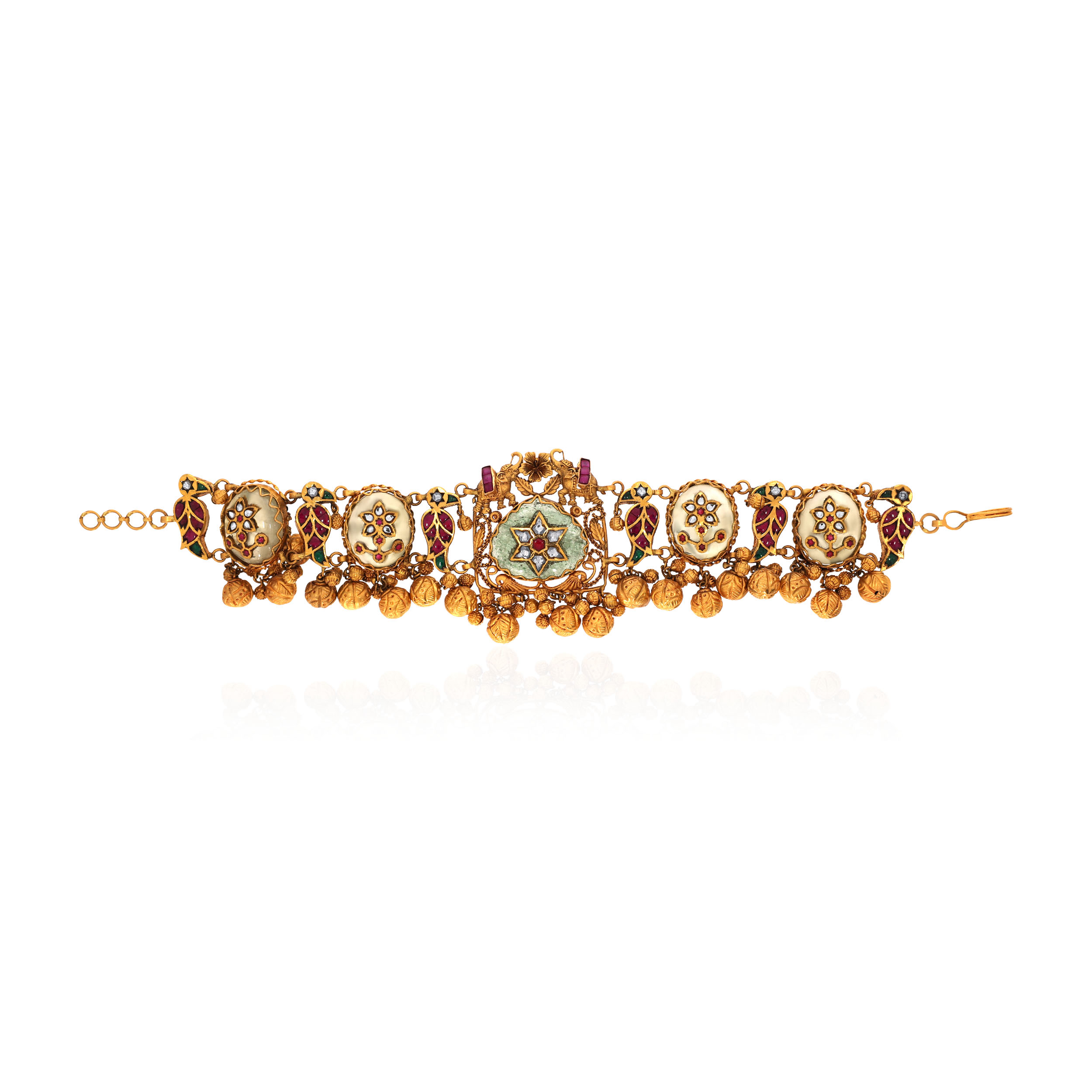 22K Yellow Gold Kundan Necklace-GN-D000788413 - Senco Gold and Diamonds
