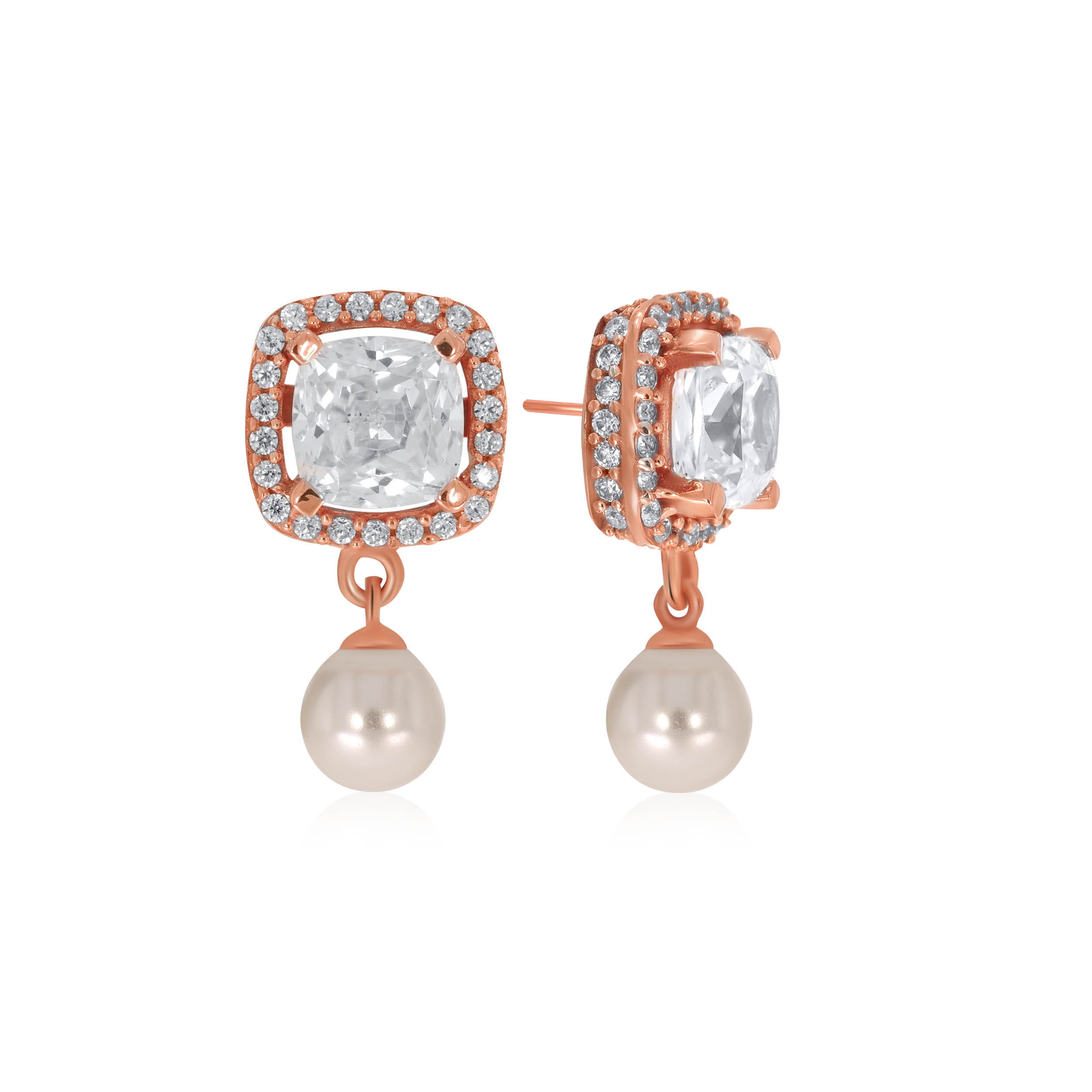 Rosy Elegance Gold Studs - Senco Gold and Diamonds