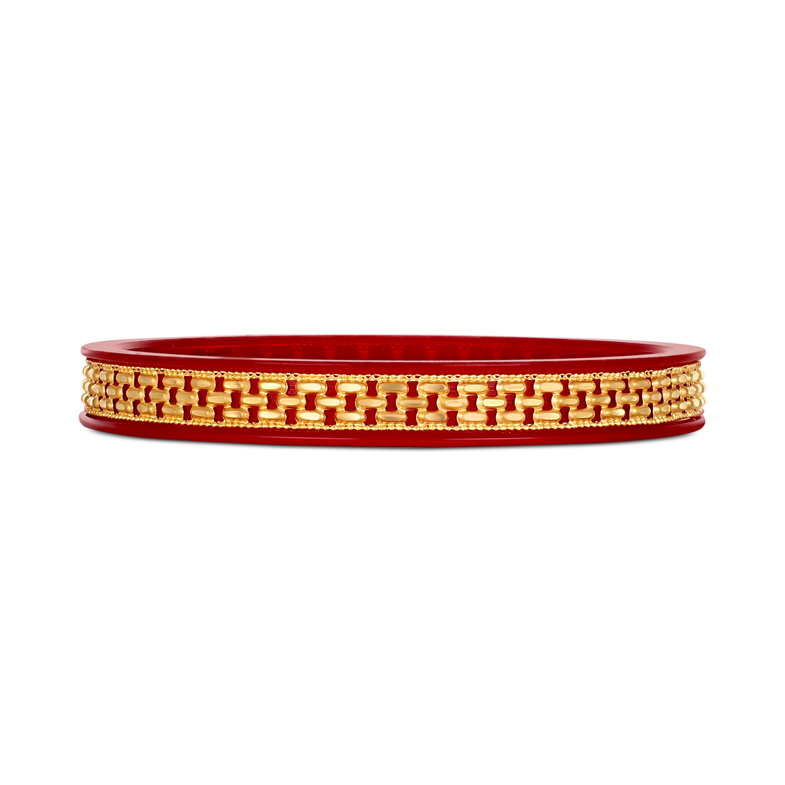 Heritage Weave Gold Pola Bangle - Senco Gold and Diamonds