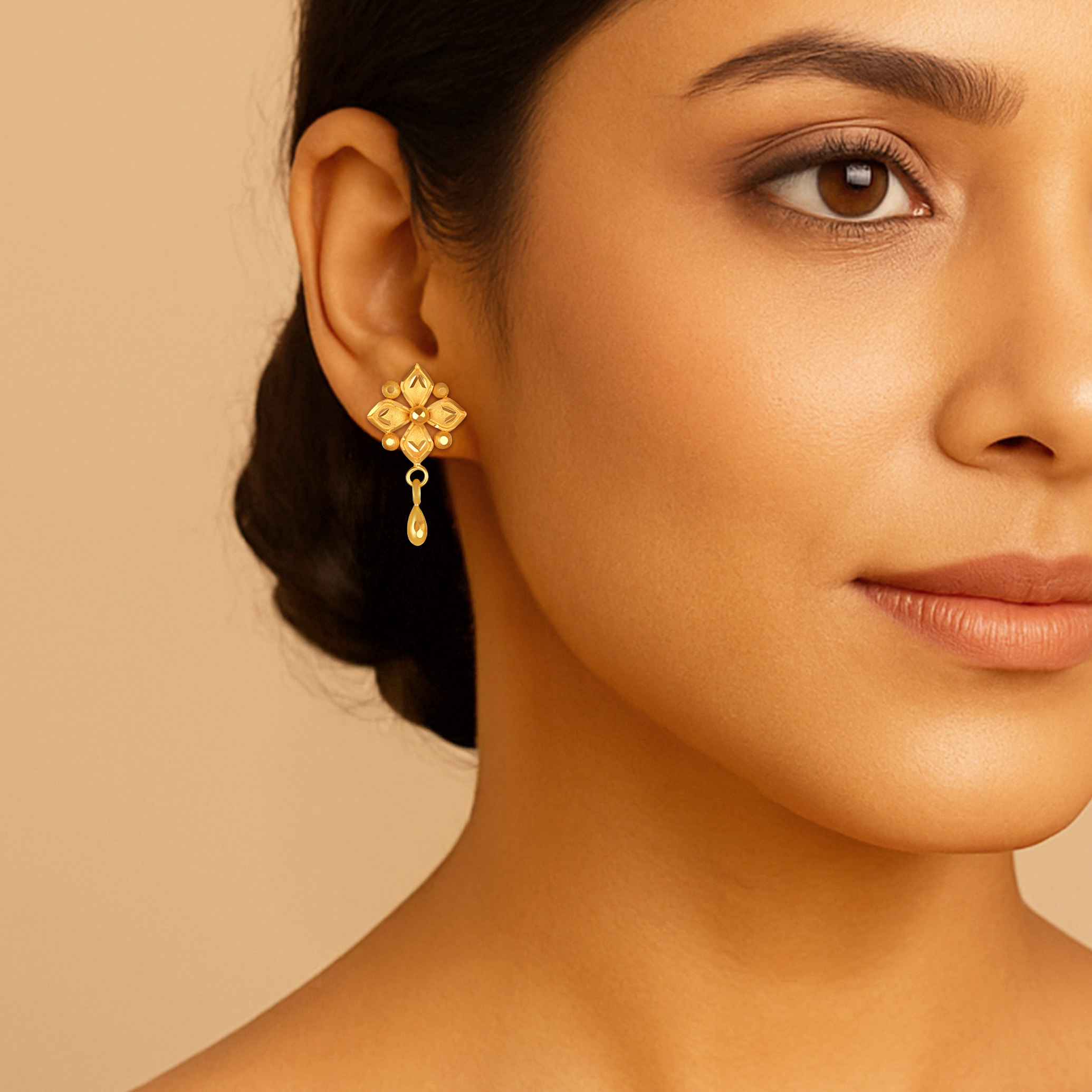 Elegant Heritage Floral Gold Drops - Senco Gold and Diamonds