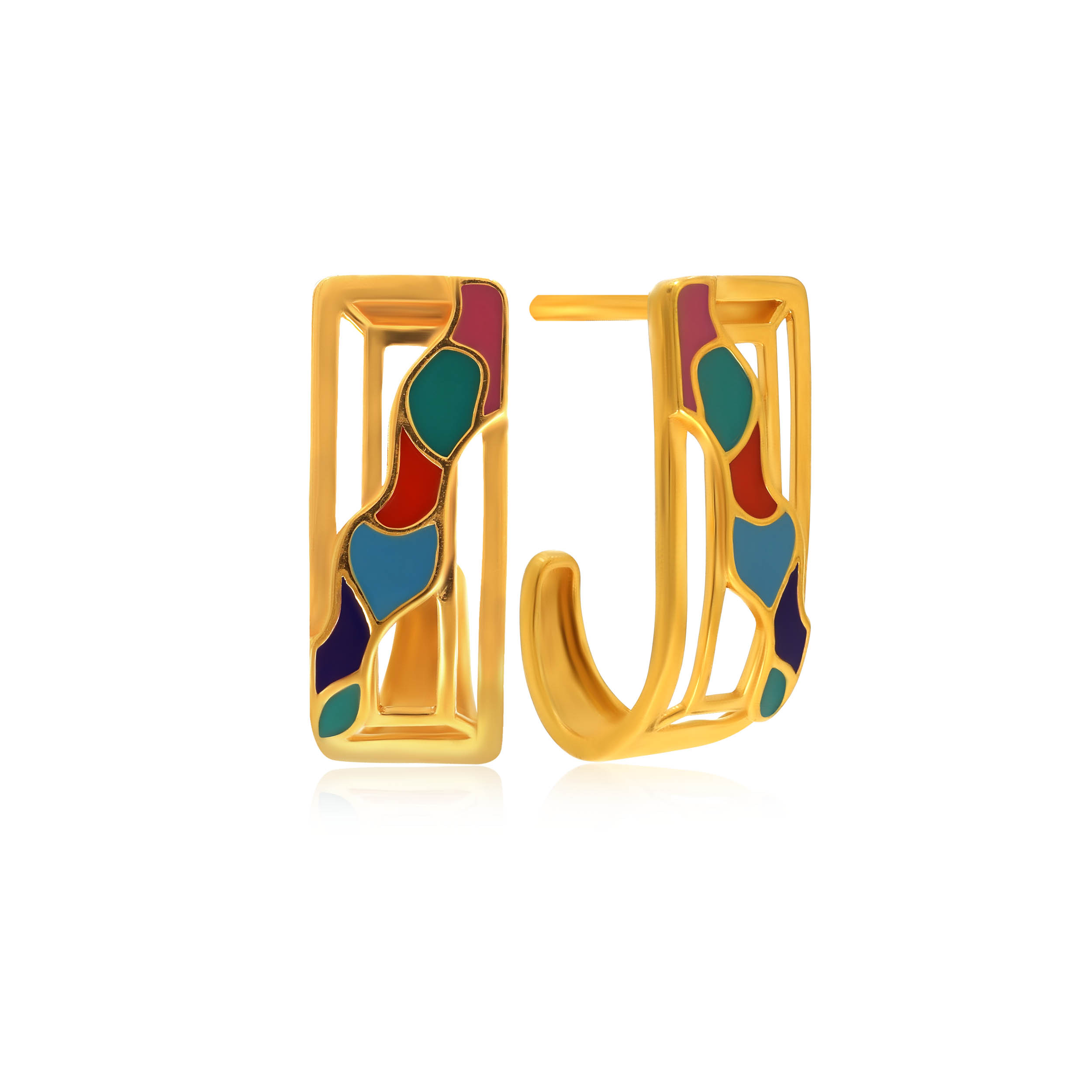 Vibrant Stream Gold Studs - Senco Gold and Diamonds