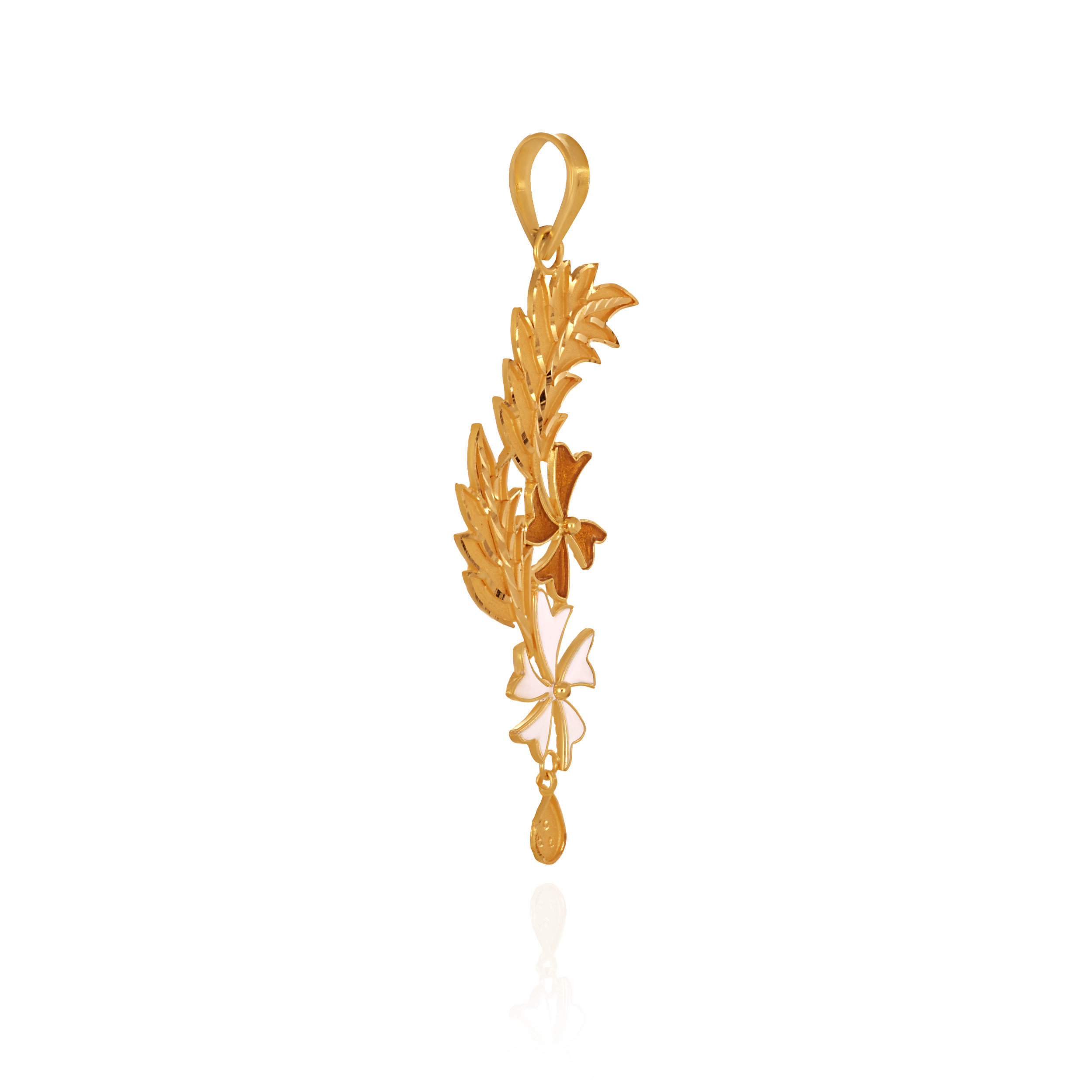 Divine Kash Phool Gold Pendant - Senco Gold and Diamonds