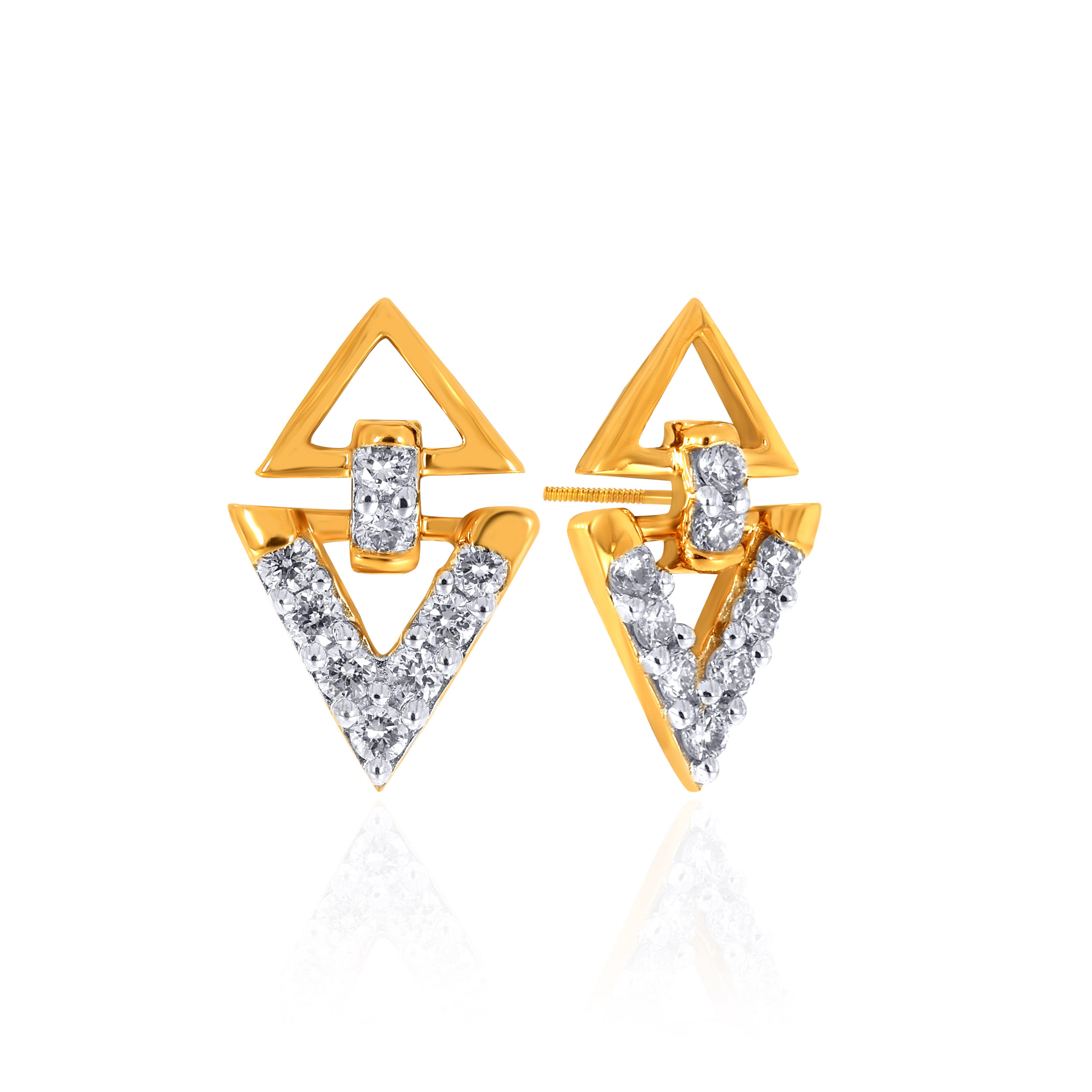 Avant-Garde Geometric Diamond Earrings - Senco Gold and Diamonds