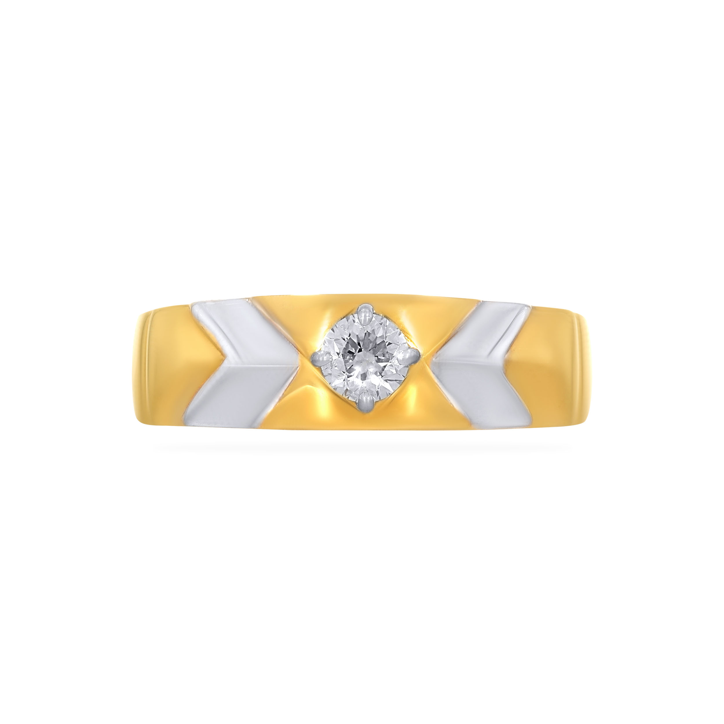 Shiny Arrow Men Solitaire Band Ring - Senco Gold and Diamonds