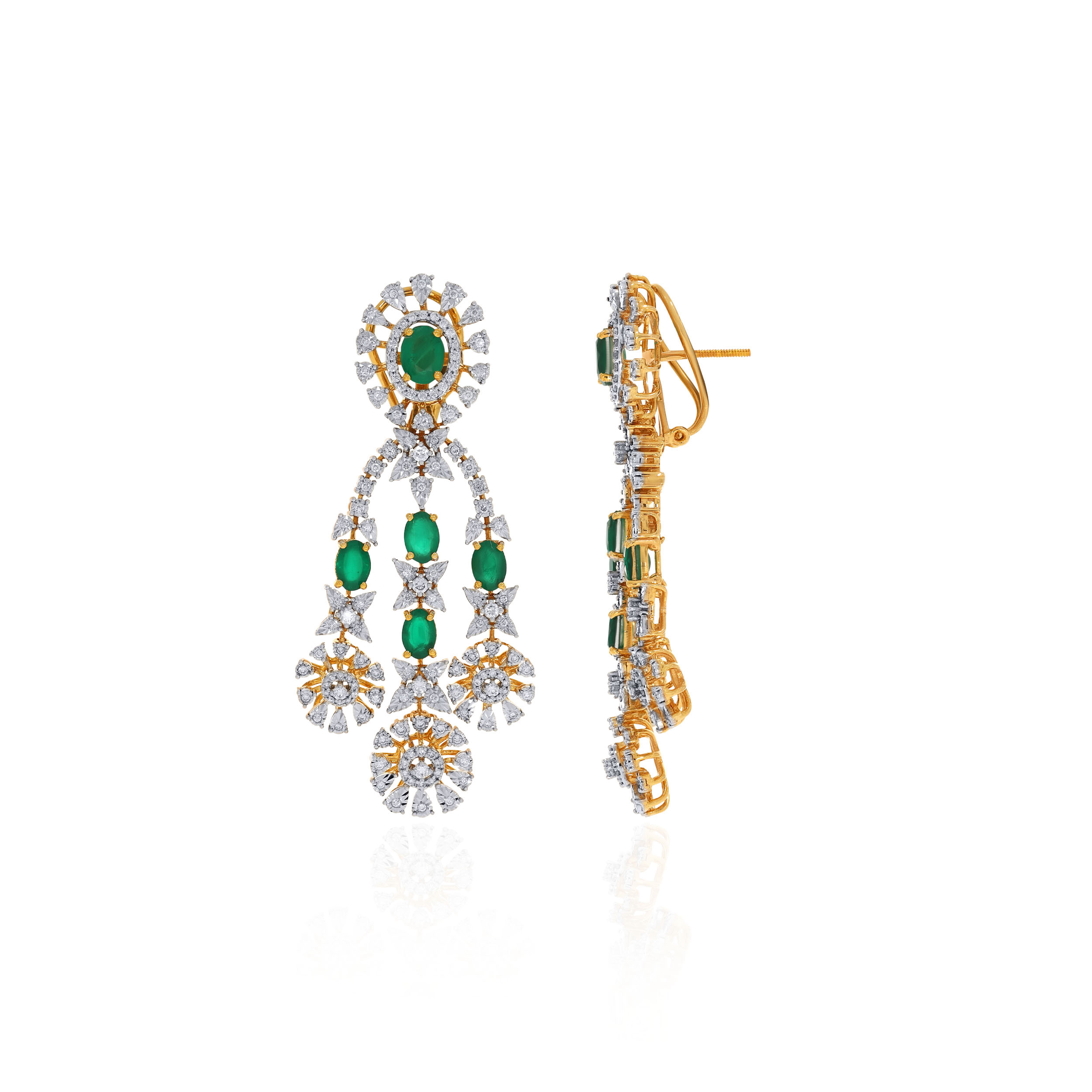14K Yellow Gold Diamond Earrings-DTGN-D000741175 - Senco Gold and Diamonds