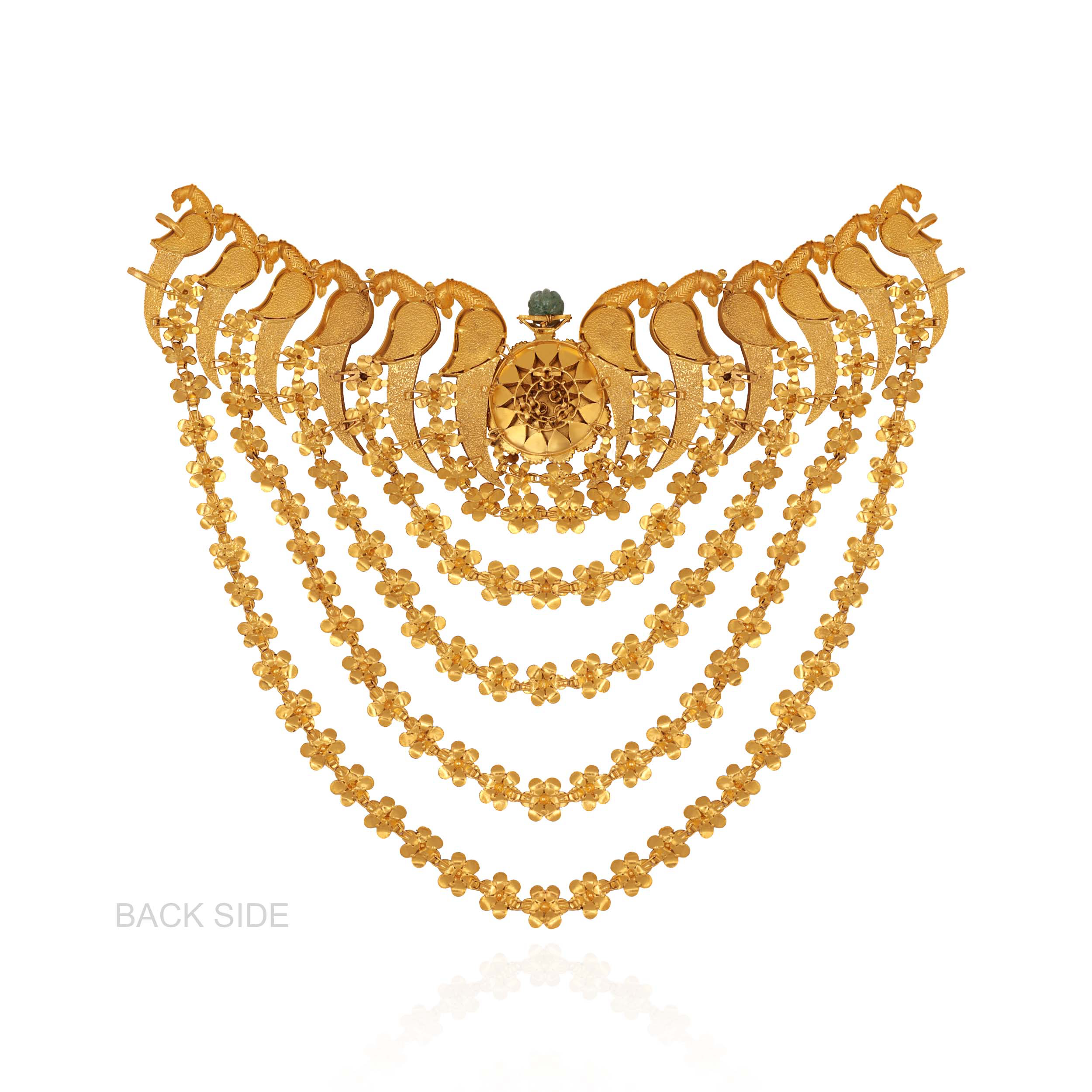 Palatial Cascade Kundan Gold Necklace - Senco Gold and Diamonds