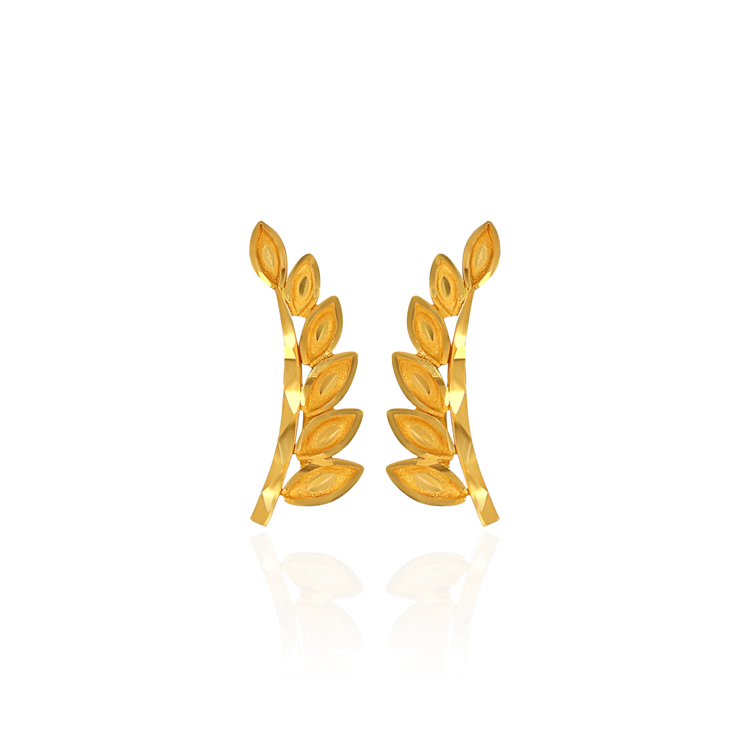 Botanical Leaf Gold Studs - Senco Gold and Diamonds