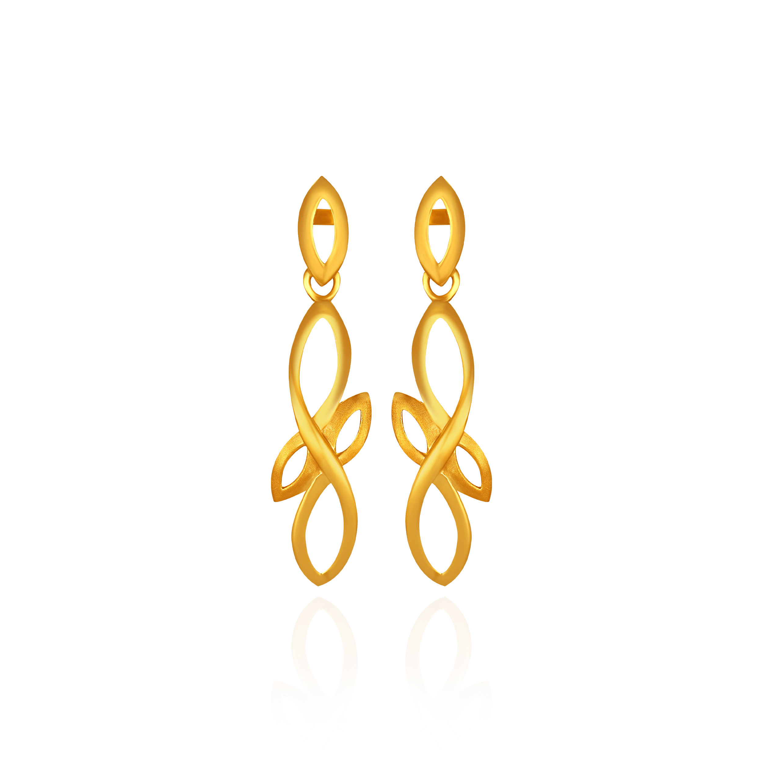 Eternal Twist Gold Drop Earrings - Senco Gold and Diamonds