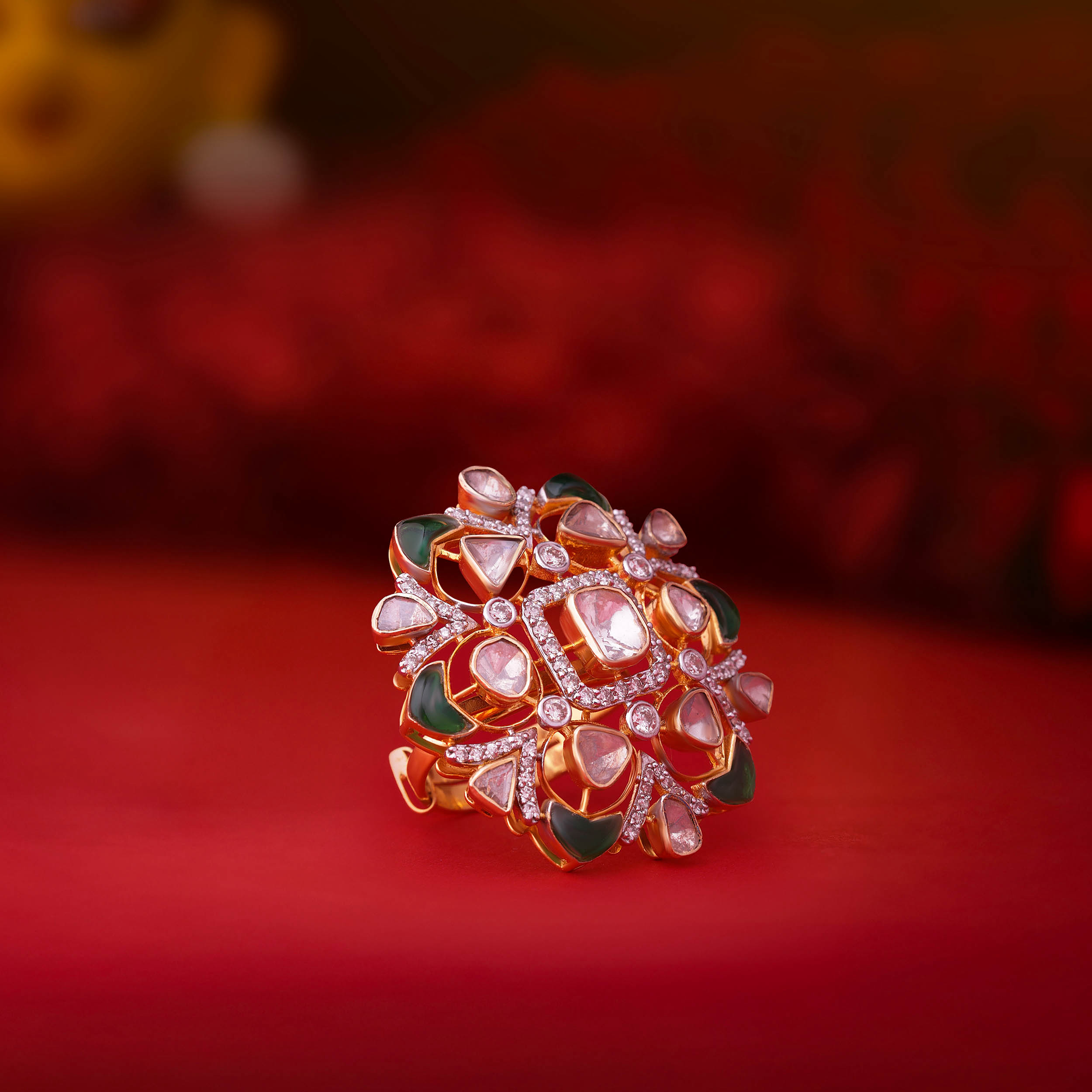 Regalia Mandala Polki Diamond Ring - Senco Gold and Diamonds