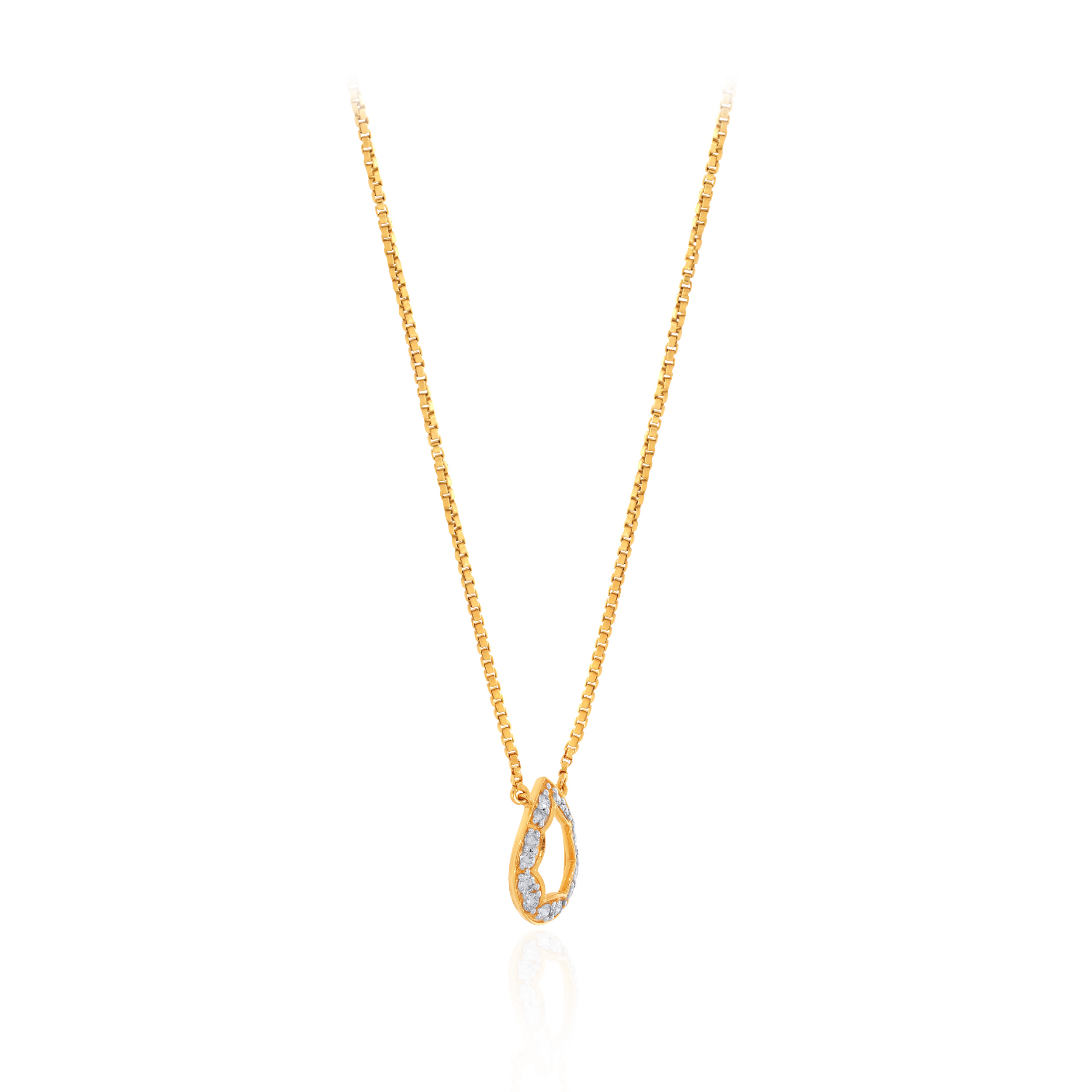 Droplet Deco Diamond Chain Pendant - Senco Gold and Diamonds