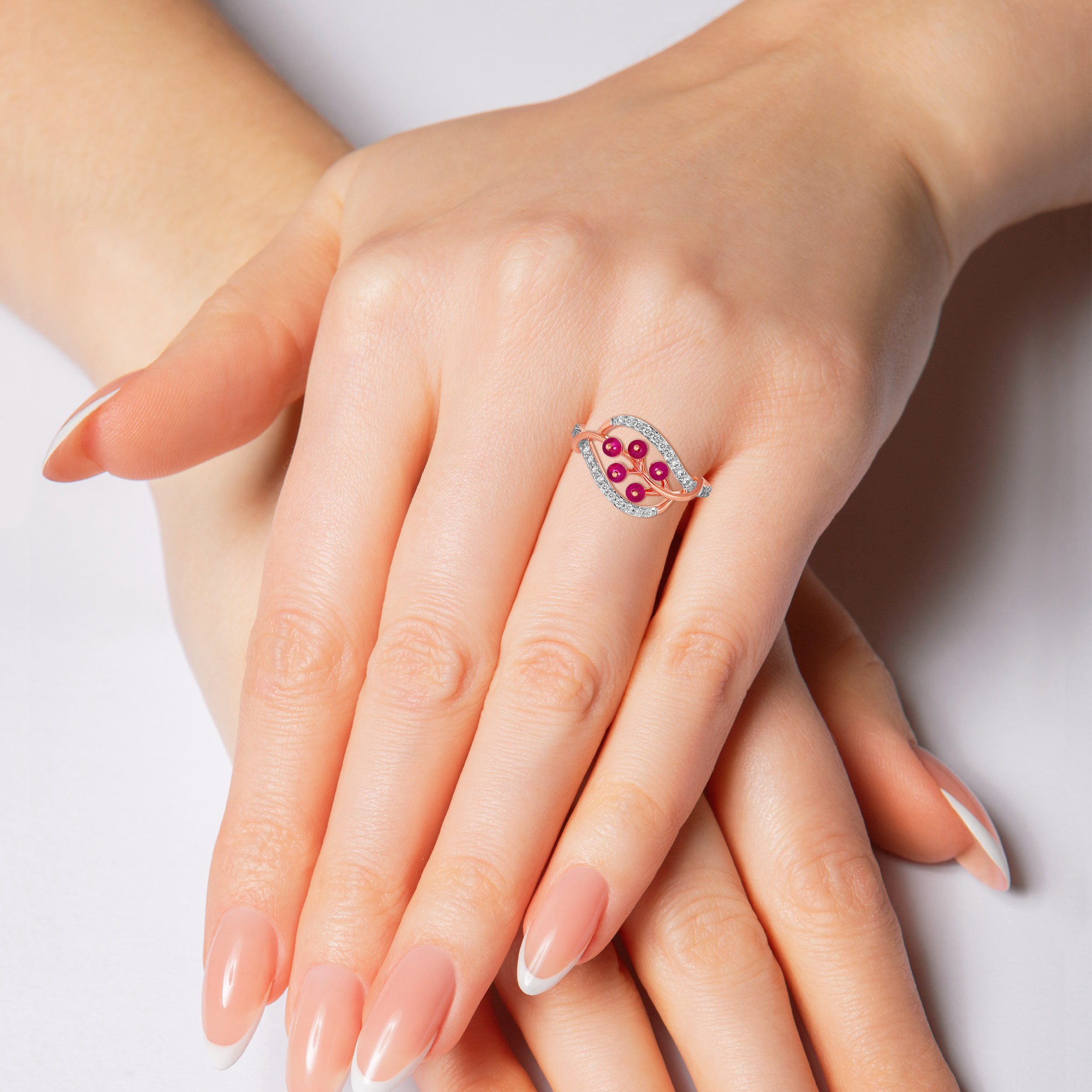 Delicate Berry Cluster Diamond Ring - Senco Gold and Diamonds