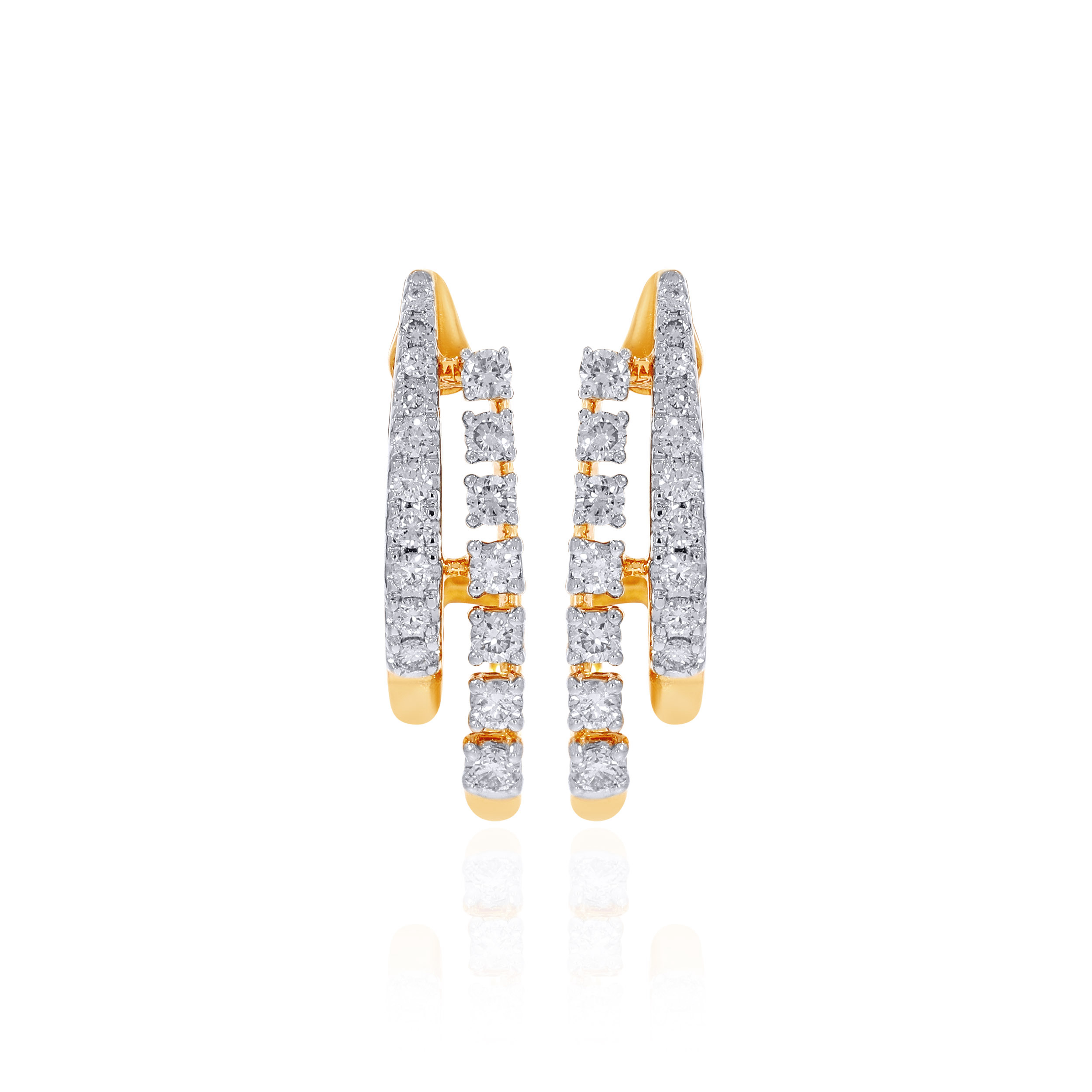 14K Yellow Gold Diamond Hoops DT-D000749064 - Senco Gold and Diamonds