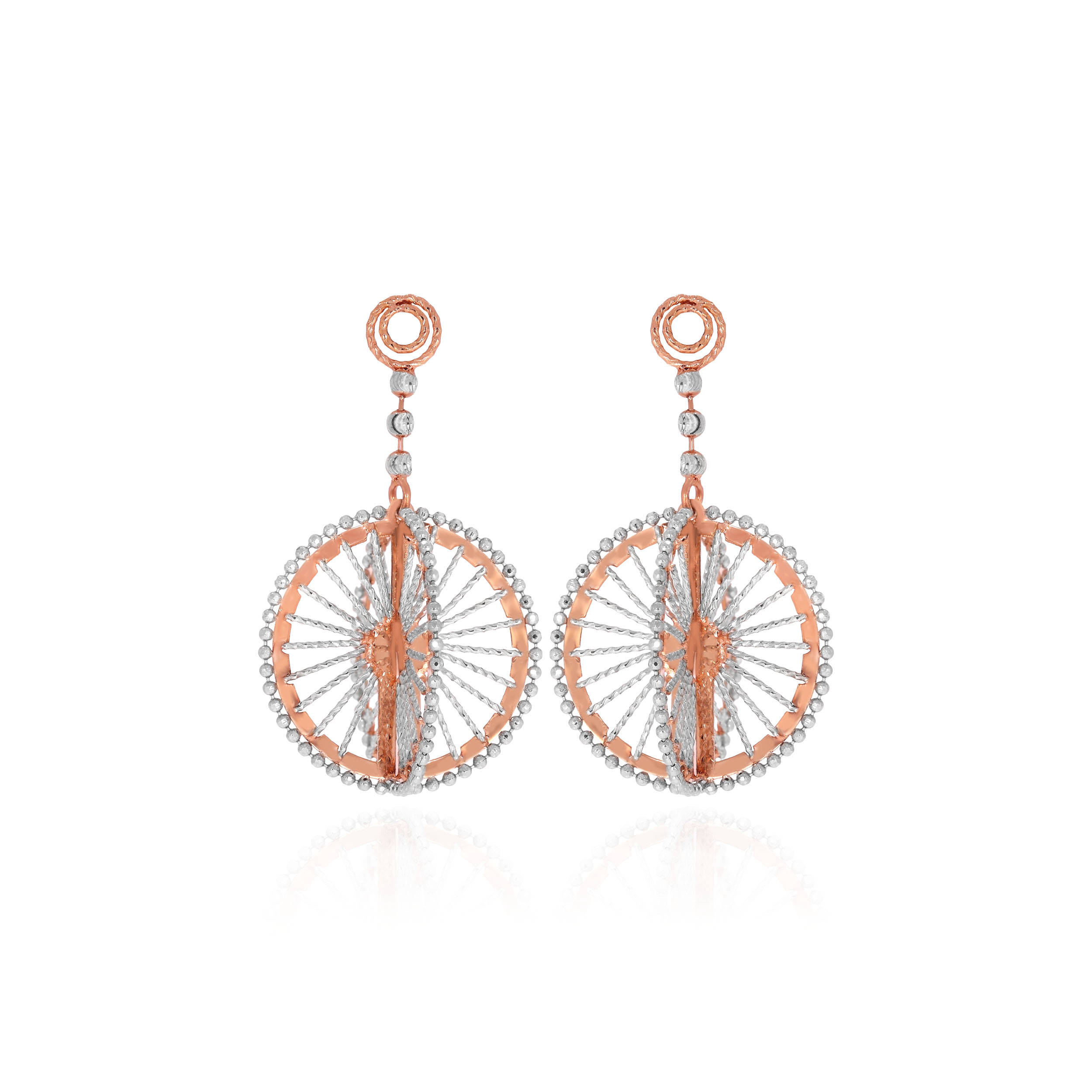 Circular Elegant Gold Drop Earrings - Senco Gold and Diamonds