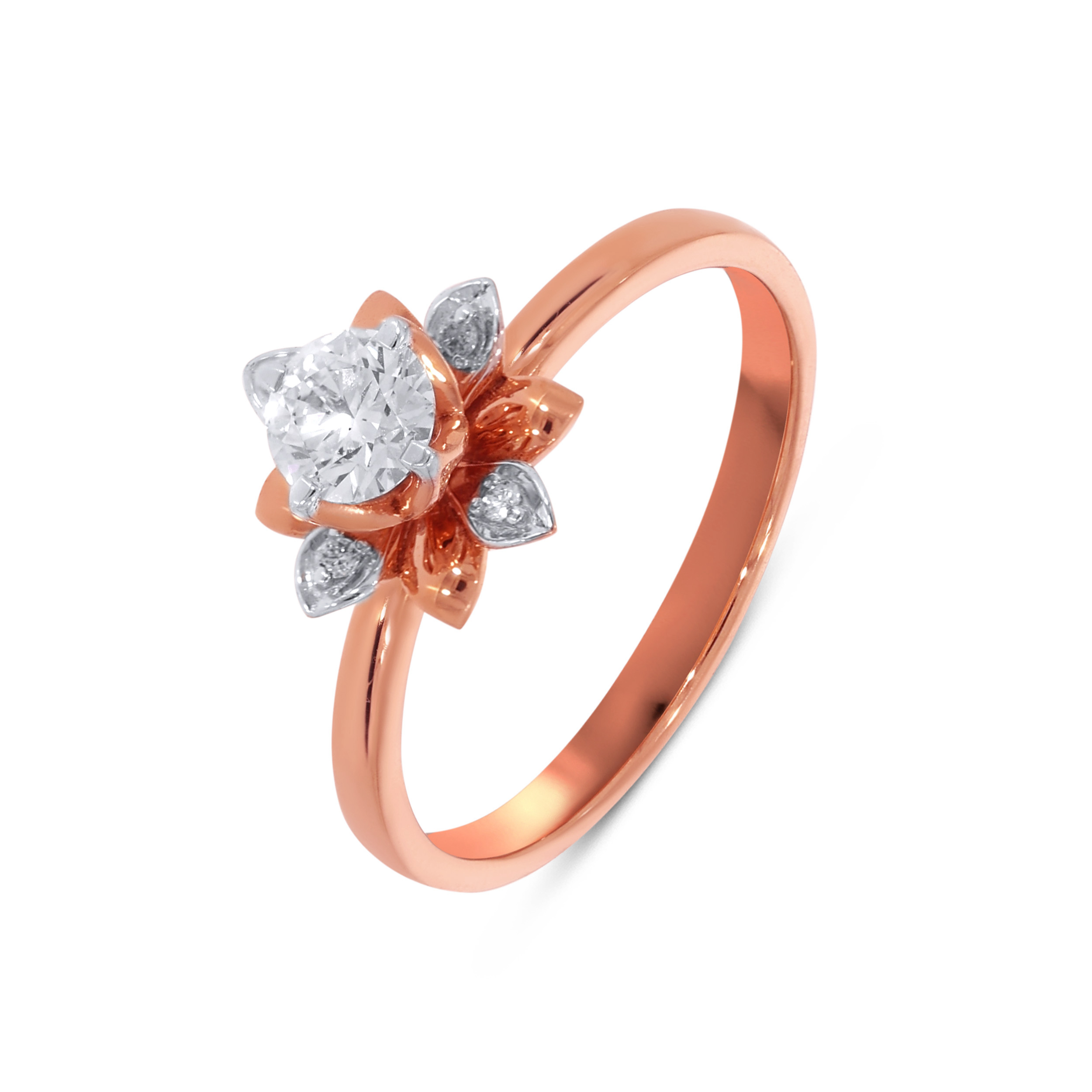 18K Rose Gold Diamond Ring-DLR-D000754611 - Senco Gold and Diamonds