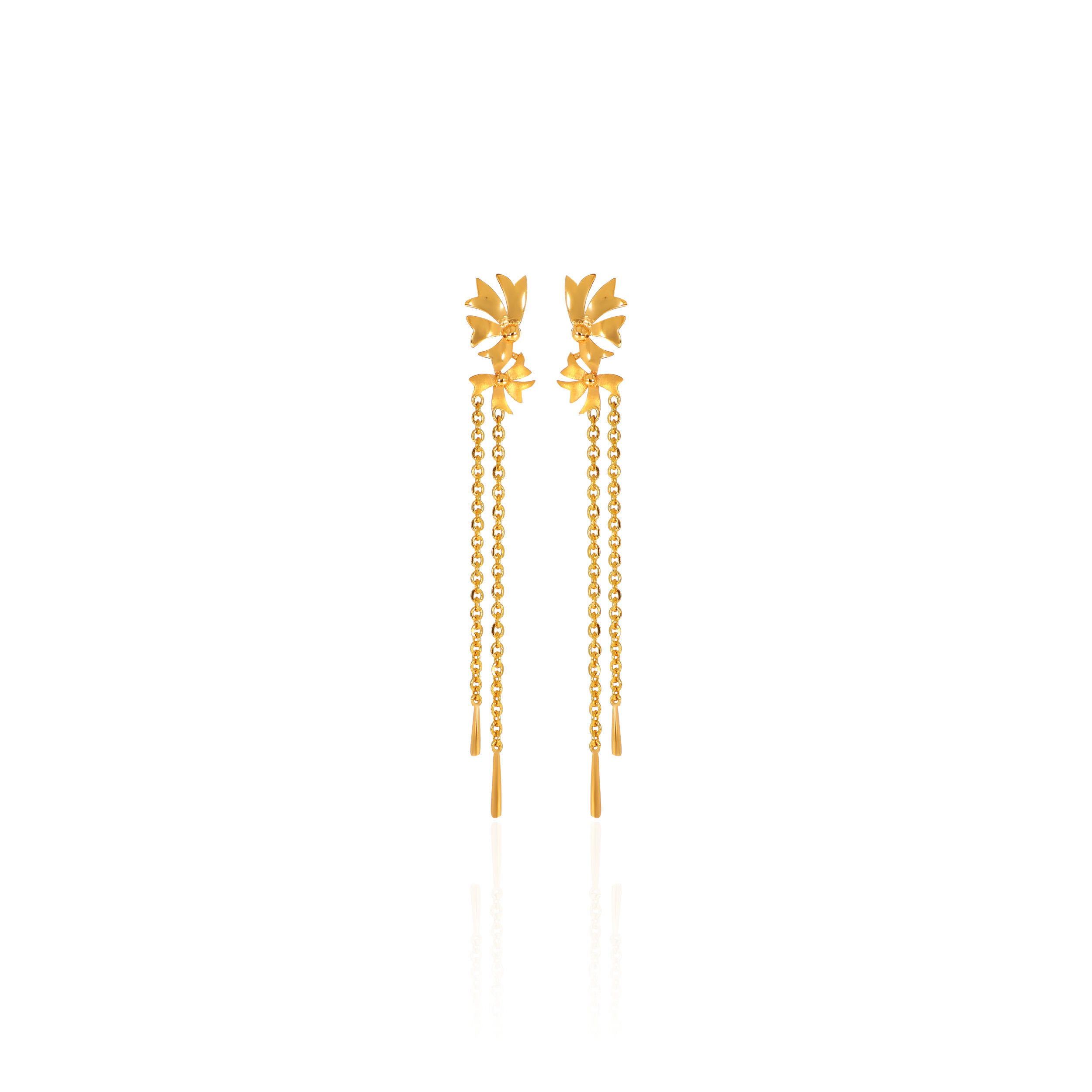 22K Yellow Gold Drop Earrings-GP-SAD0005714 - Senco Gold and Diamonds