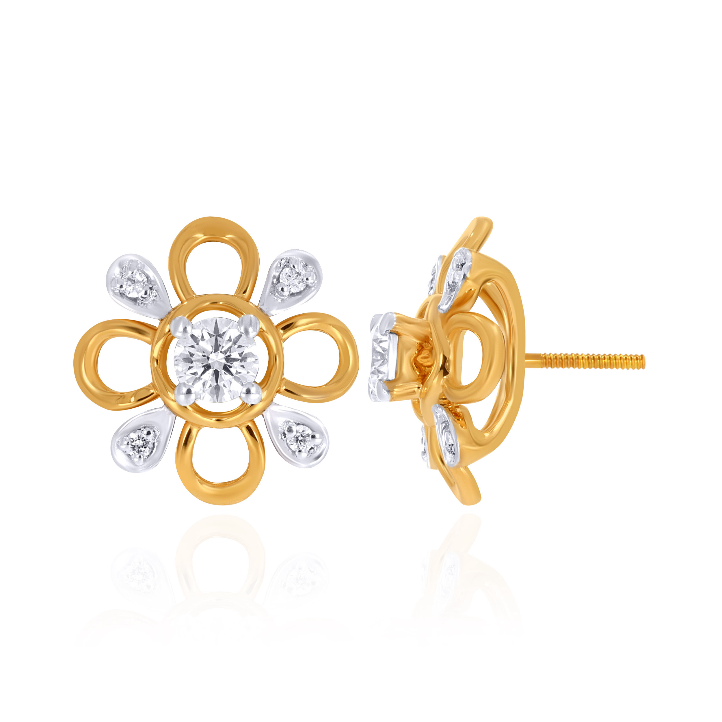 Floral Gleam Diamond Studs - Senco Gold and Diamonds