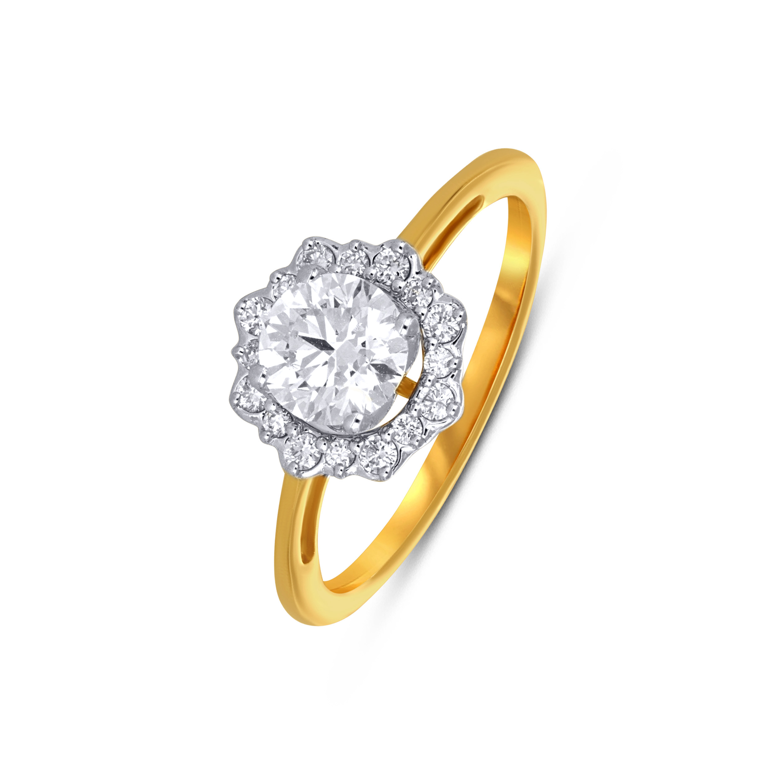 Aurora Halo Solitaire Diamond Ring - Senco Gold and Diamonds